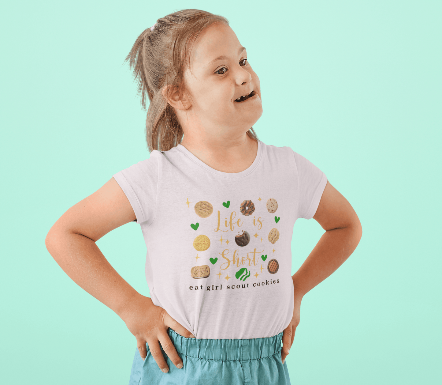 Life is Short, Eat Girl Scout Cookies Youth Tee 🍪❤️ - Whippie's