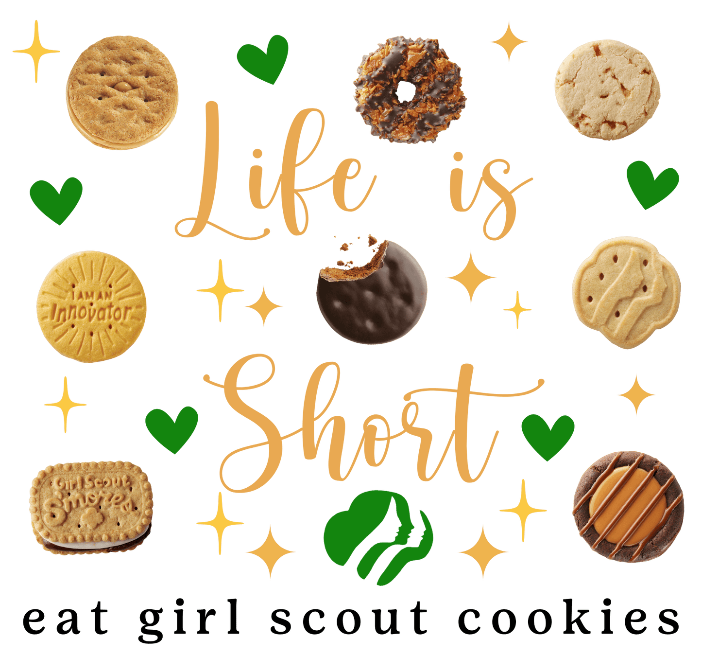 Life is Short, Eat Girl Scout Cookies Youth Tee 🍪❤️ - Whippie's