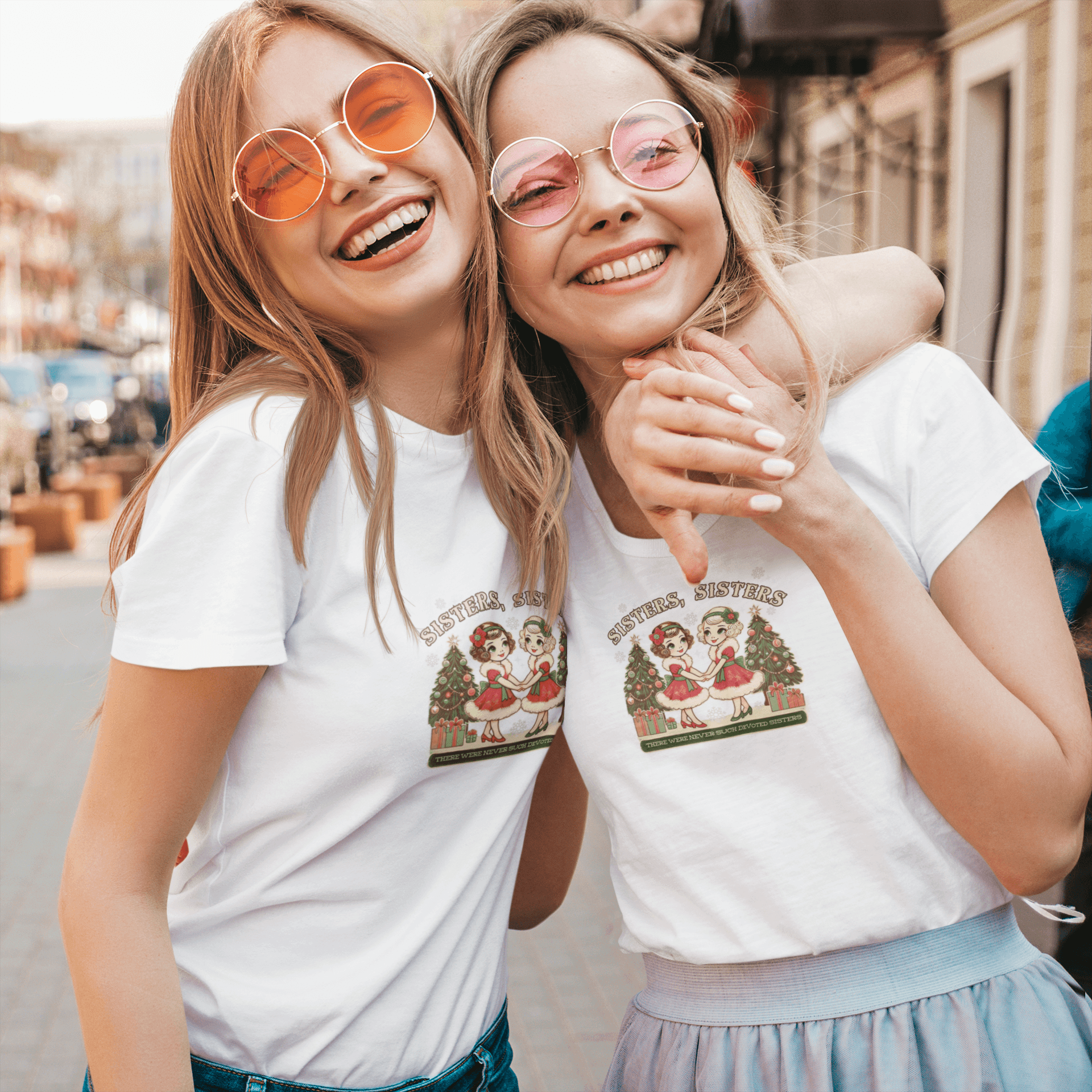 Sisters, Sisters (Blonde Sisters) - There Were Never Such Devoted Sisters! 👭🏼🎄 Women's Softstyle Tee - Whippie's