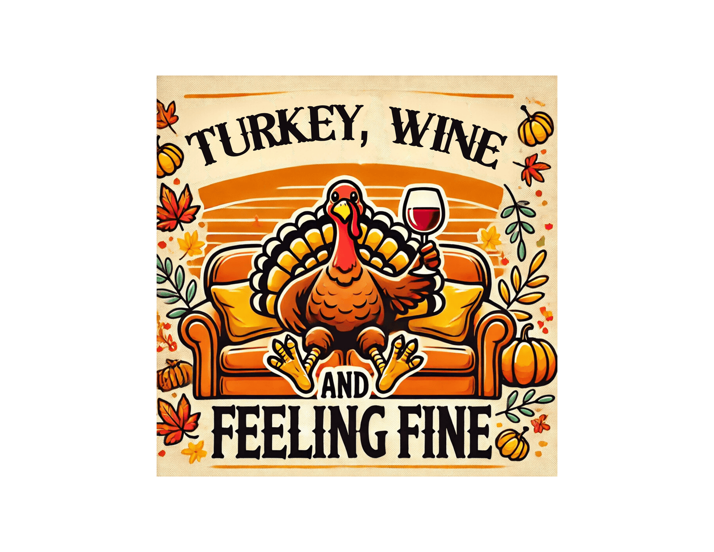 Turkey, Wine, Feeling Fine - Unisex T-Shirt - Whippie's