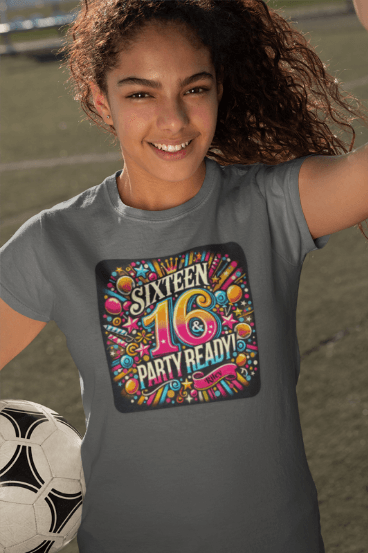 Sweet 16 & Party Ready - Women's Softstyle Tee - Personalizable - Whippie's