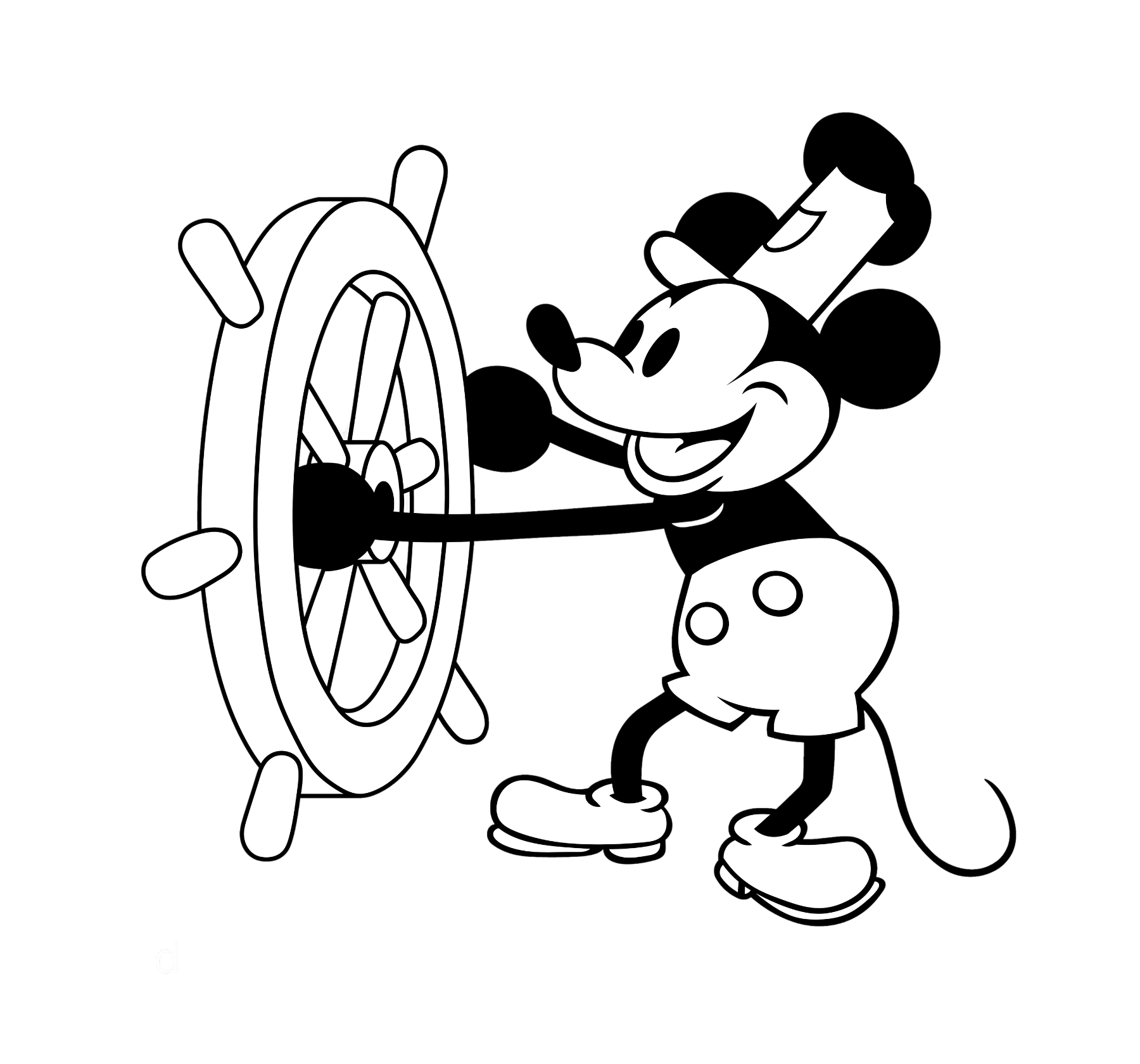 Steamboat Willie - Mealtime Magic! 🚢✨ Baby Contrast Trim Jersey Bib - Whippie's