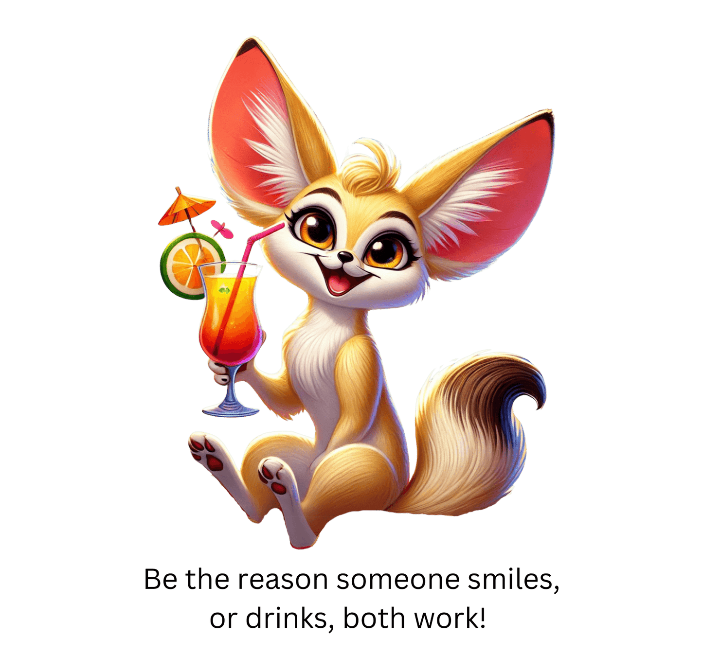 Fennec Fox Cocktail - Cheers to Good Times and Smiles! š¦šø Unisex T-shirt - Whippie's