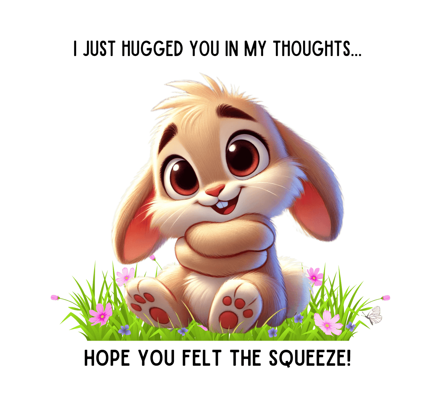 Hugs in My Thoughts - Sending Virtual Hugs! 🤗🐰 Unisex HD Cotton T-shirt - Whippie's