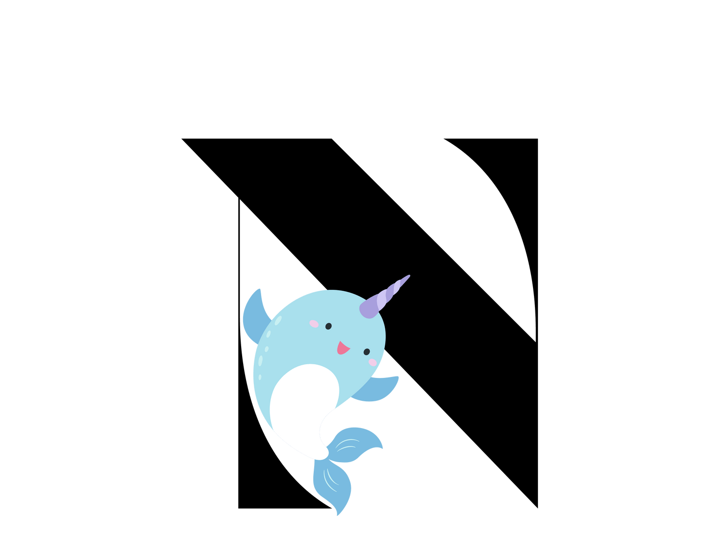 Alphabet Adventures: Letter N - Nice Narwhal Baby Onesie N is for Nice Narwhal! - Whippie's
