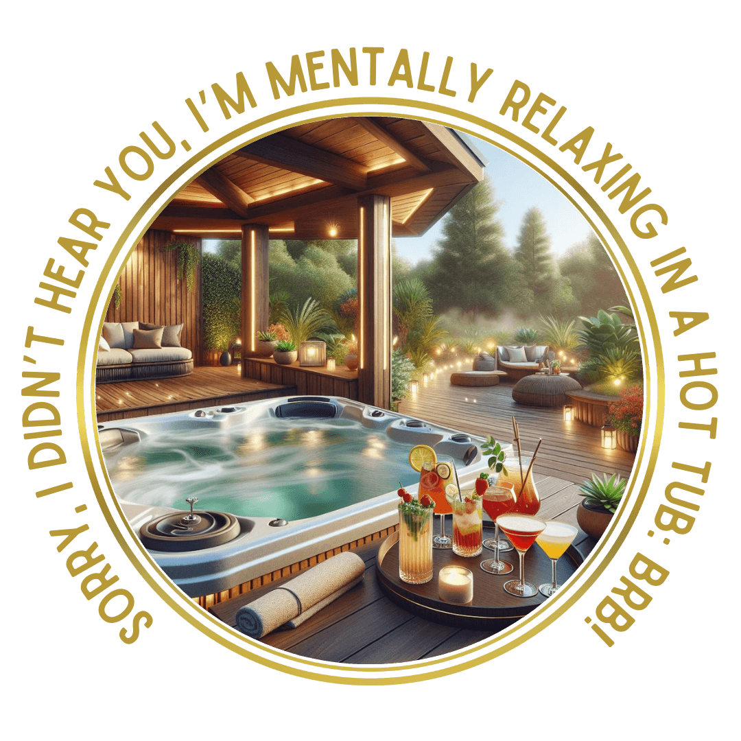 "Sorry, I Didn't Hear You, I'm Mentally in a Hot Tub: BRB Relaxation Unisex Jersey Tee - Whippie's