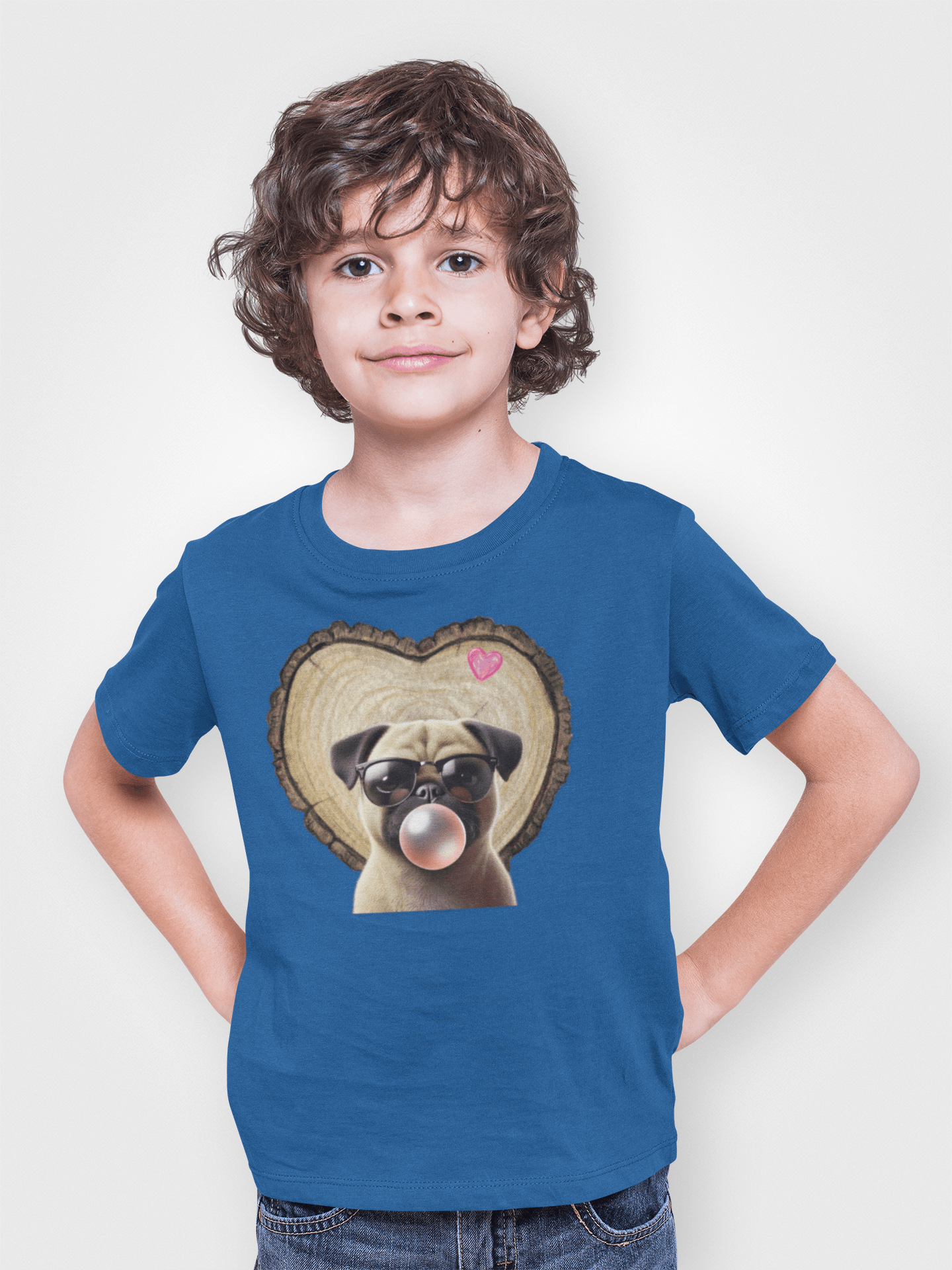 Pug Love - Youth Tee - ๐ถ๐ Spread the Love with a Bubbly Pug! ๐๐ถ - Whippie's
