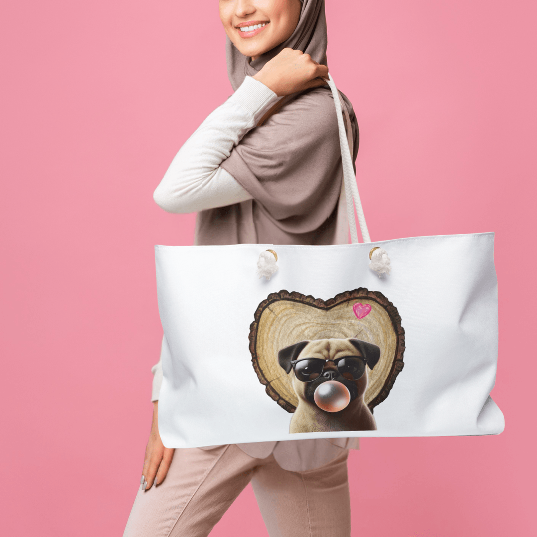 Pug Love Weekender Tote Bag - ๐ถ๐ Pack Your Bags for a Weekend of Fun! ๐๐ถ - Whippie's