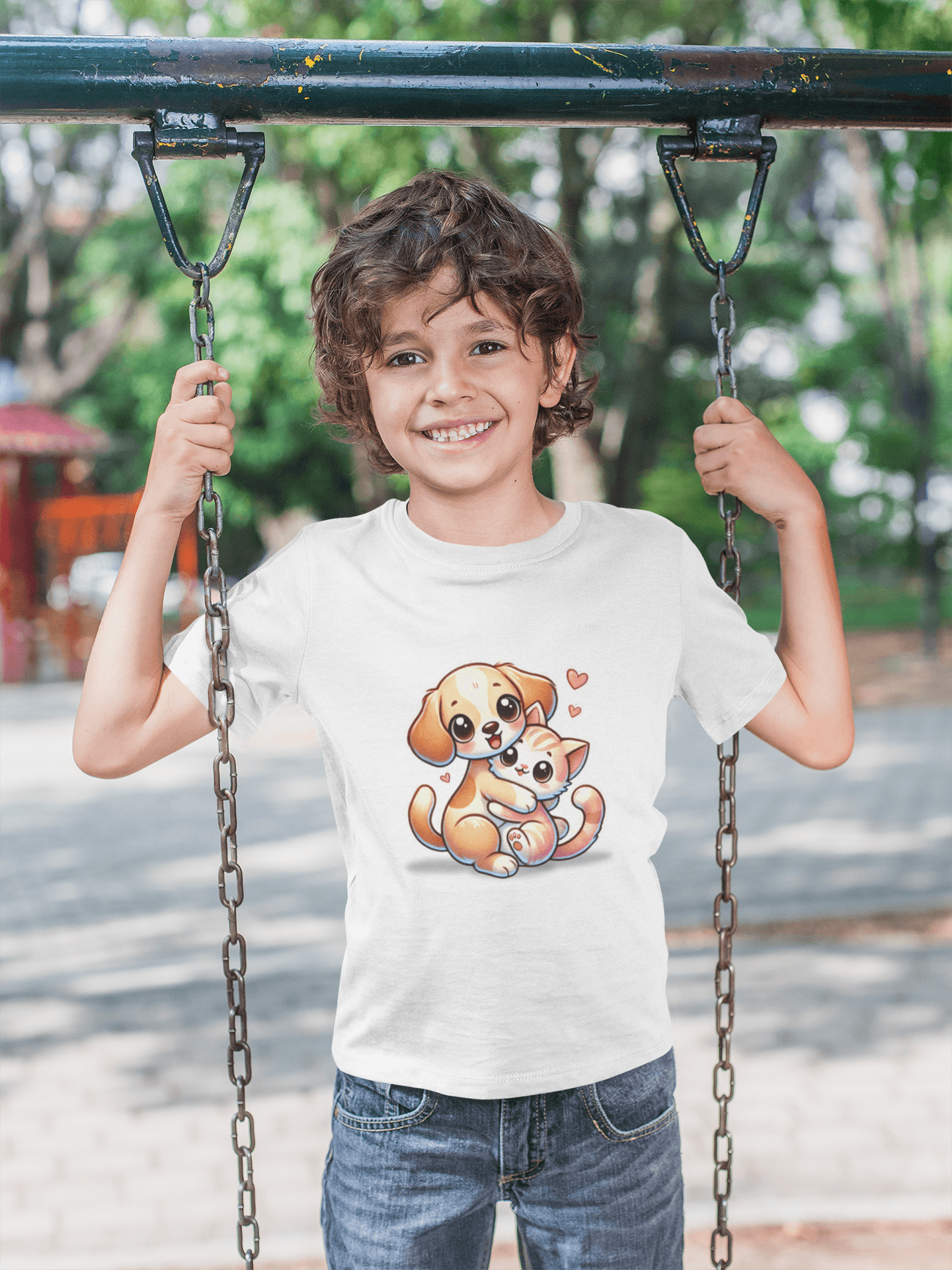 Puppy & Kitty Love - Youth Tee - 🐶💖🐱 Celebrate Friendship and Love! 🐱💖🐶 - Whippie's