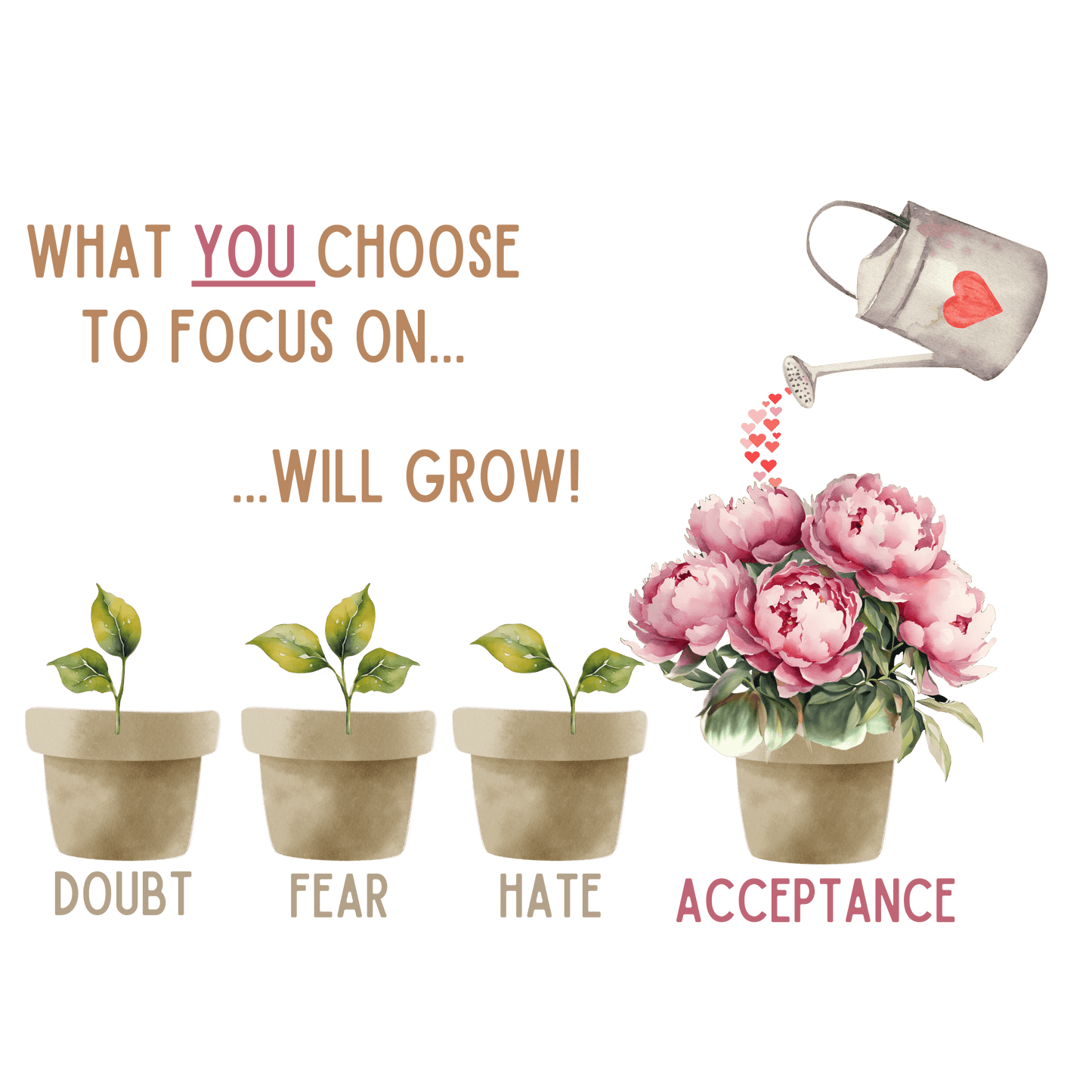 What You Choose to Focus On... Will Grow!" V-Neck Tee - 🌱 Cultivate Positivity and Style! 🌱 - Whippie's