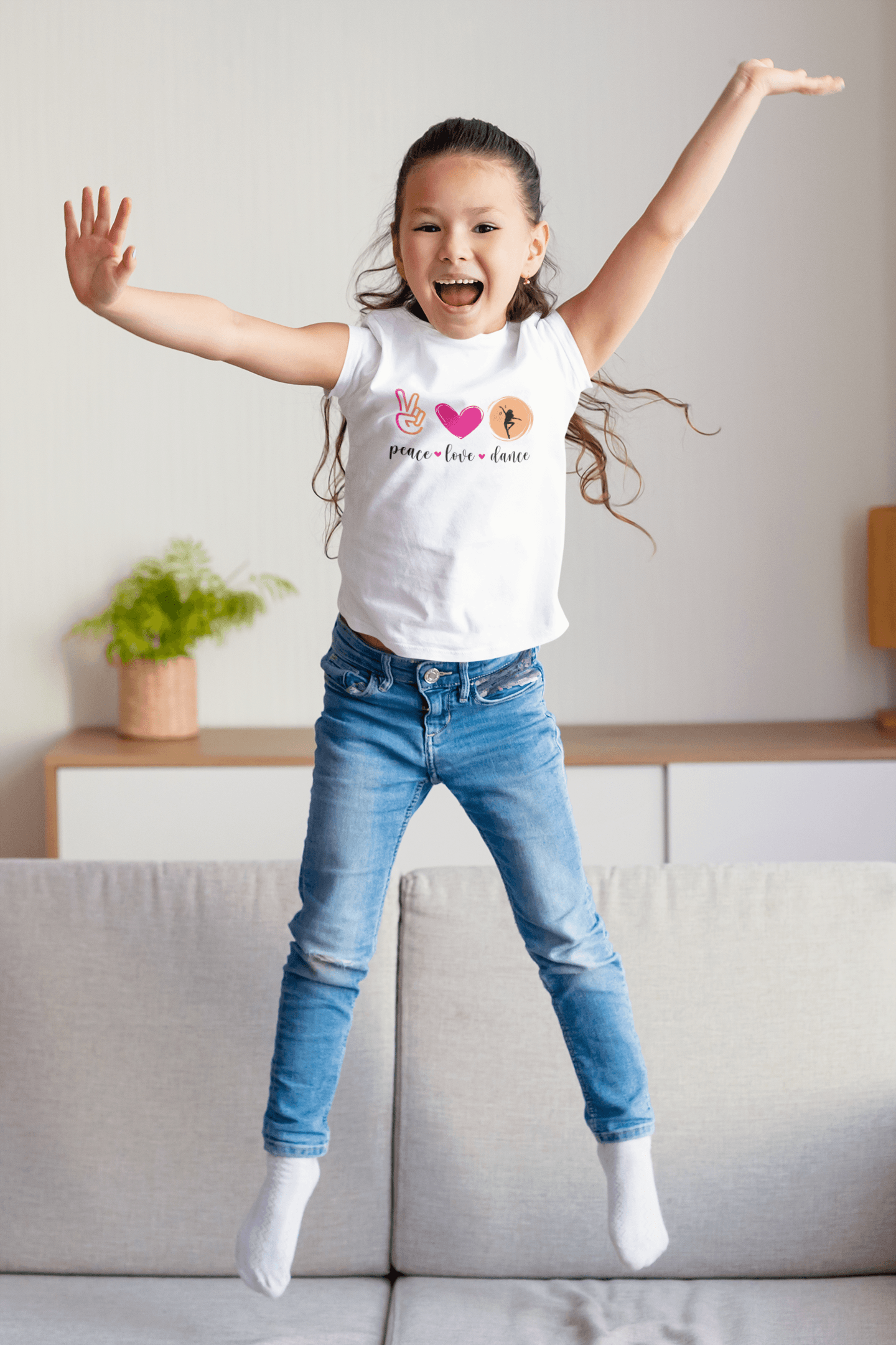Peace, Love & Dance Youth Tee - ✌️❤️💃 Express Yourself Through Movement! 💃❤️✌️ - Whippie's