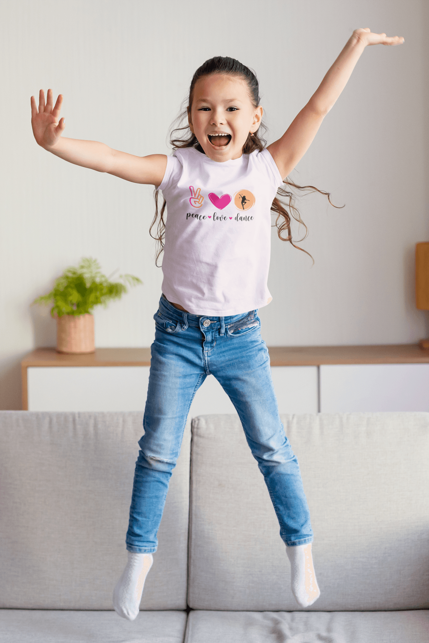 Peace, Love & Dance Youth Tee - ✌️❤️💃 Express Yourself Through Movement! 💃❤️✌️ - Whippie's