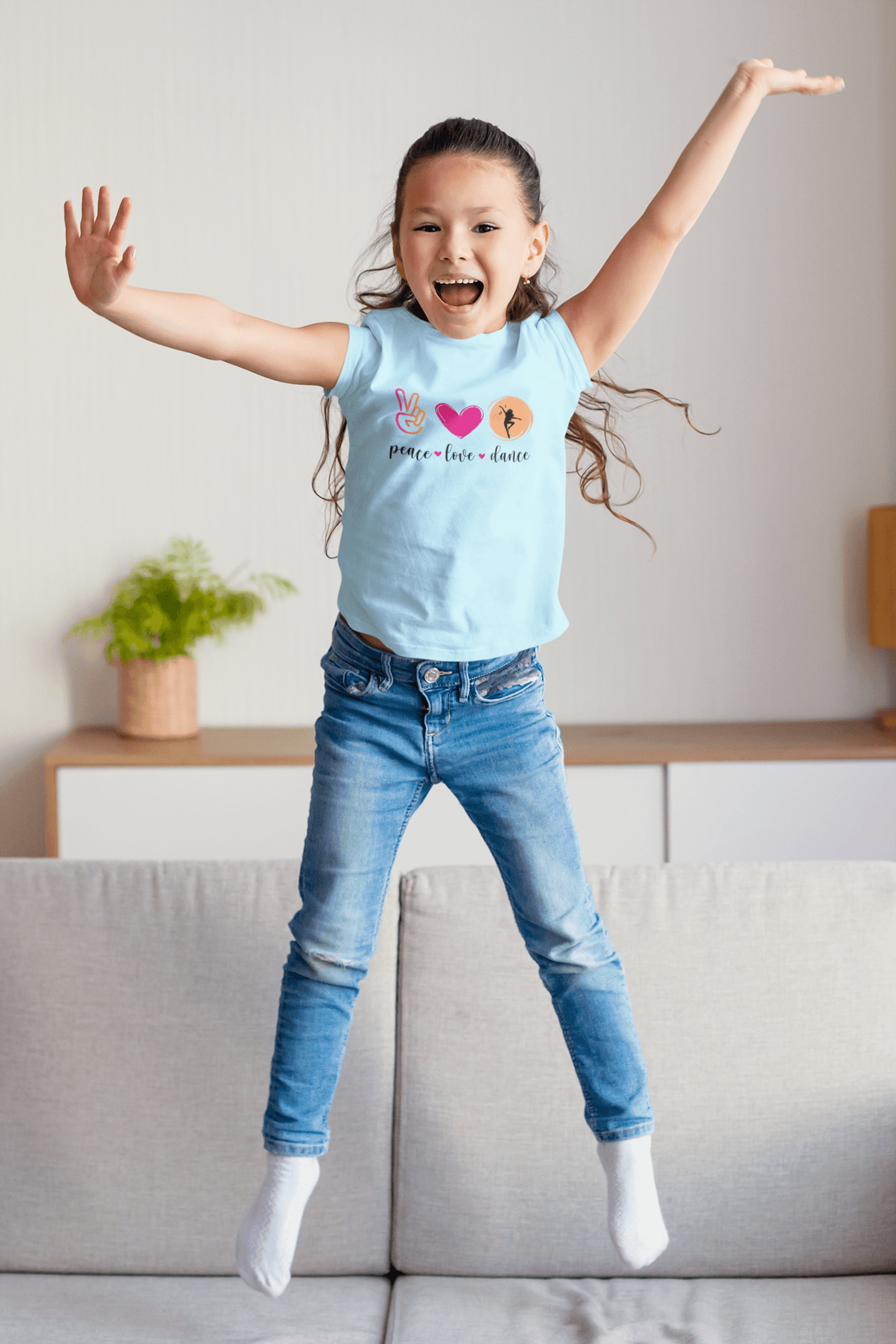 Peace, Love & Dance Youth Tee - ✌️❤️💃 Express Yourself Through Movement! 💃❤️✌️ - Whippie's