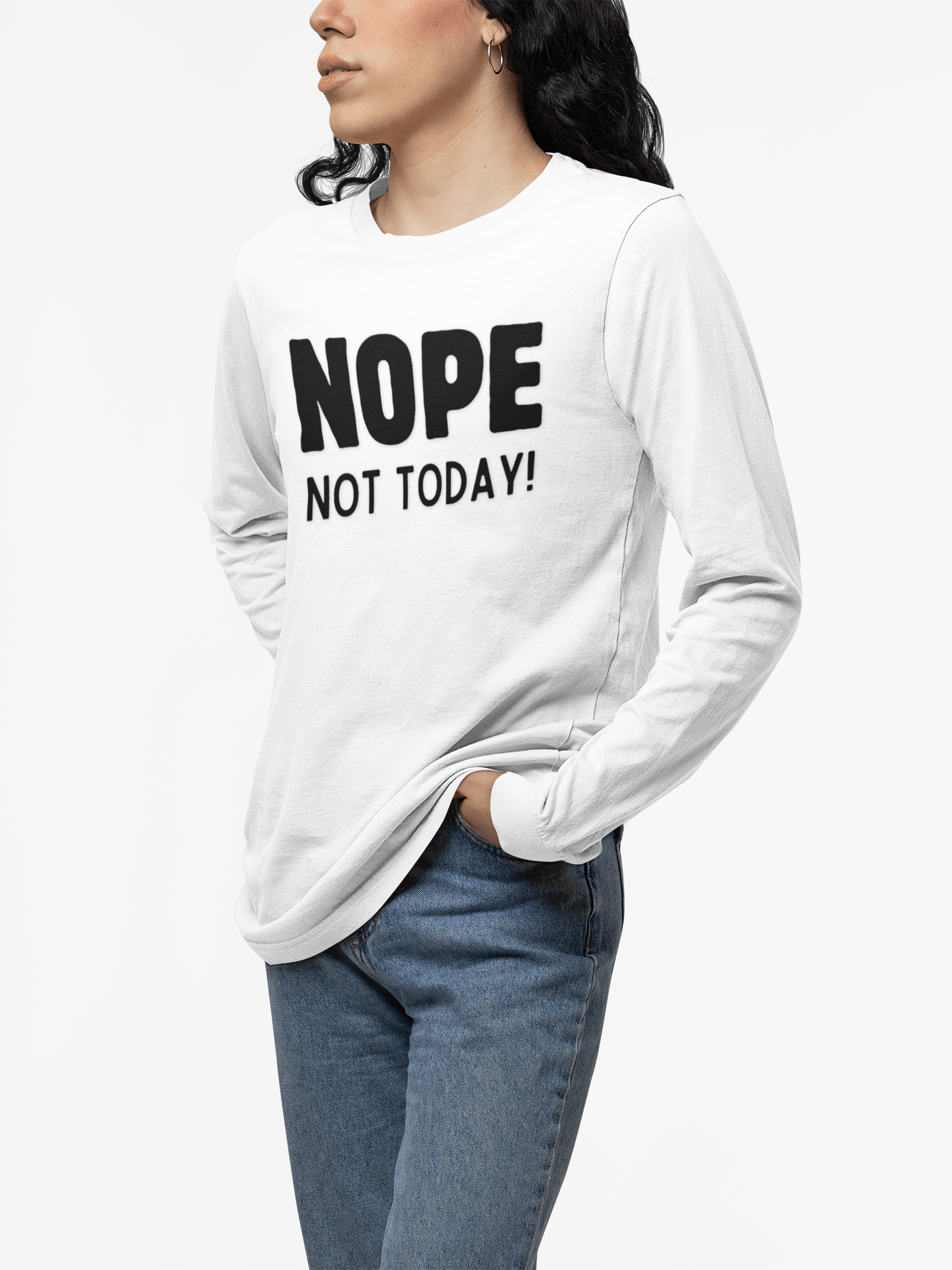 NOPE Not Today - Unisex Jersey Long Sleeve Shirt - 🙅♀️ Embrace Your Inner Grump! 🙅♂️ - Whippie's
