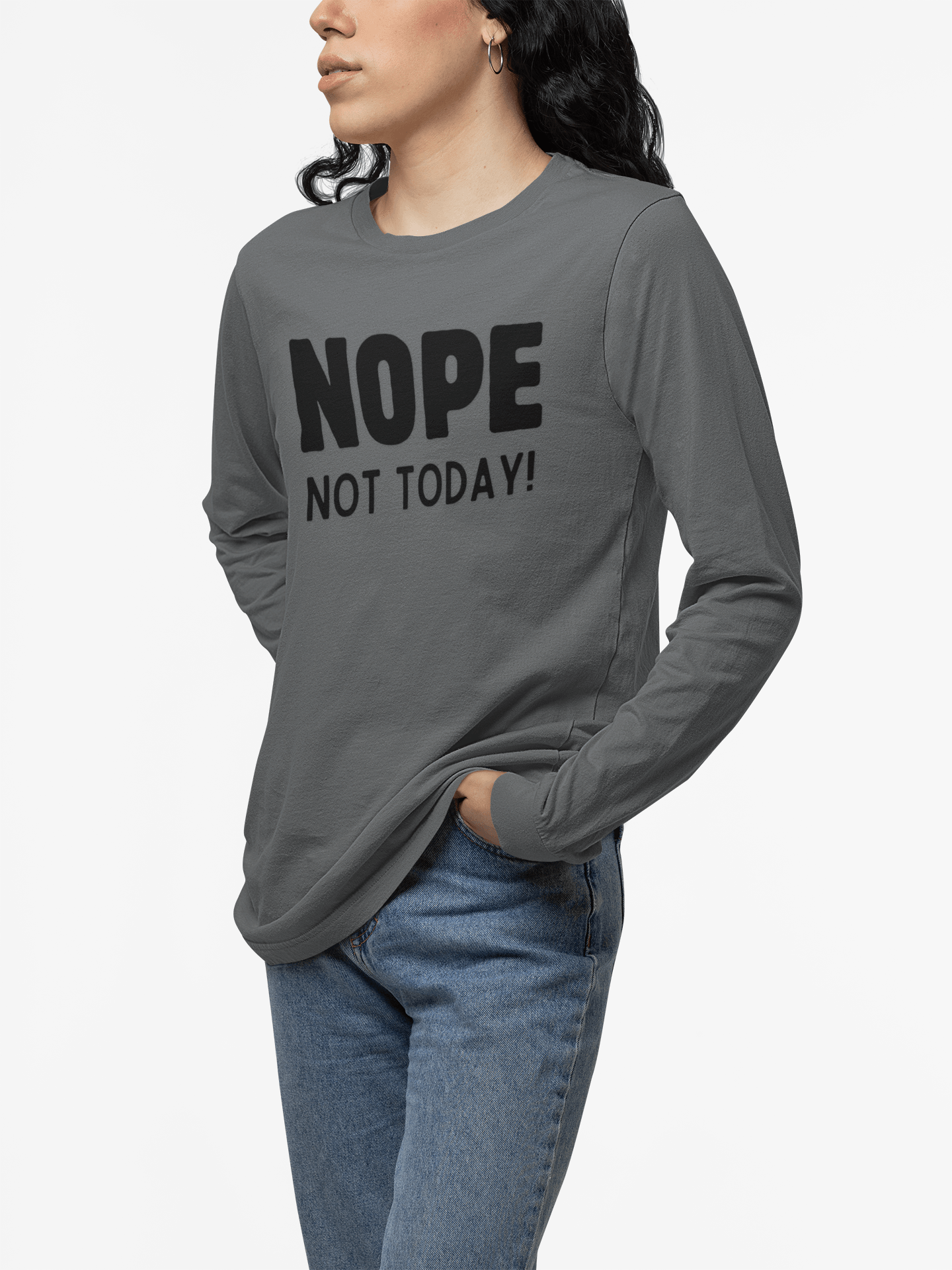 NOPE Not Today - Unisex Jersey Long Sleeve Shirt - 🙅♀️ Embrace Your Inner Grump! 🙅♂️ - Whippie's