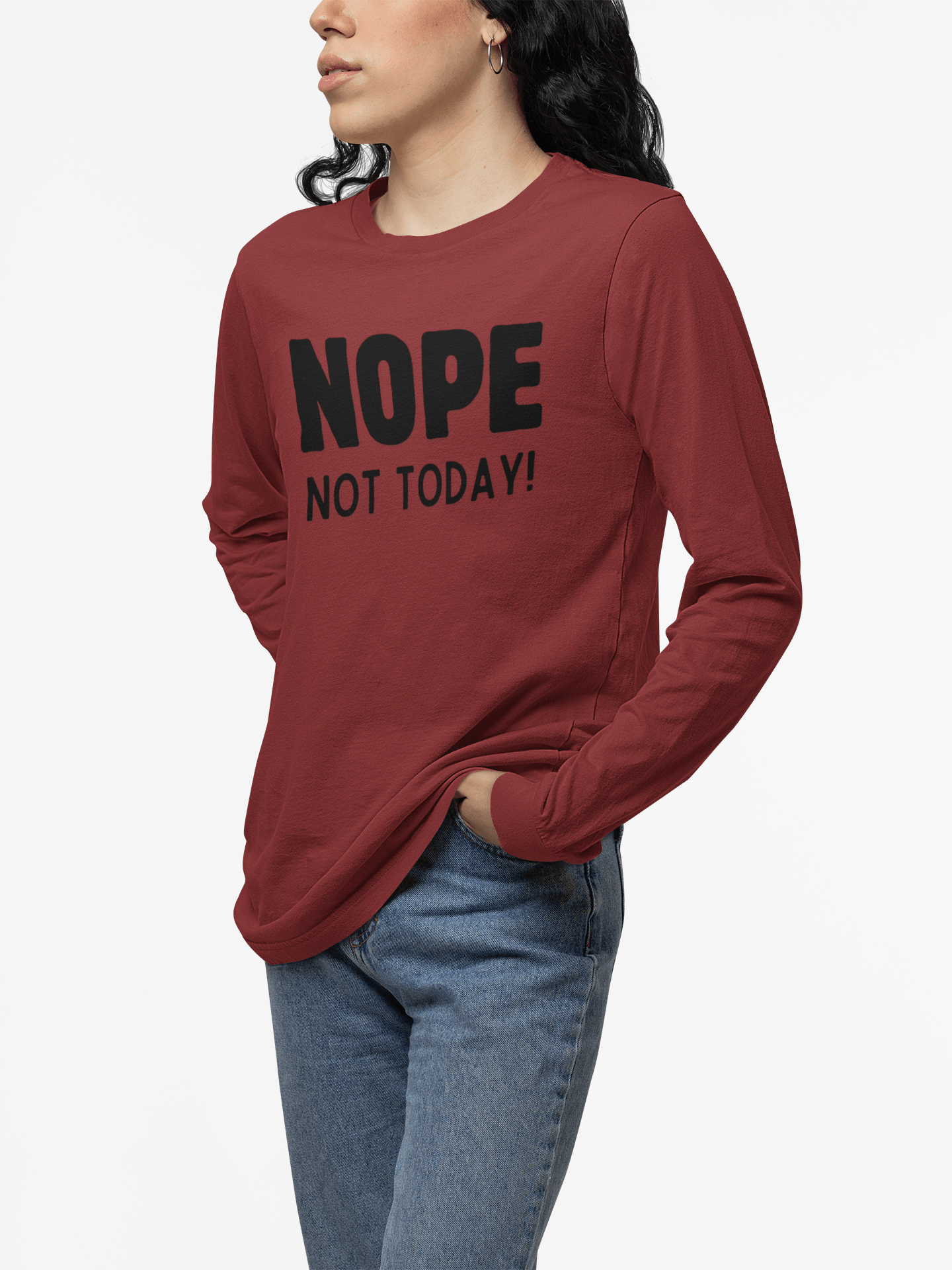 NOPE Not Today - Unisex Jersey Long Sleeve Shirt - 🙅♀️ Embrace Your Inner Grump! 🙅♂️ - Whippie's