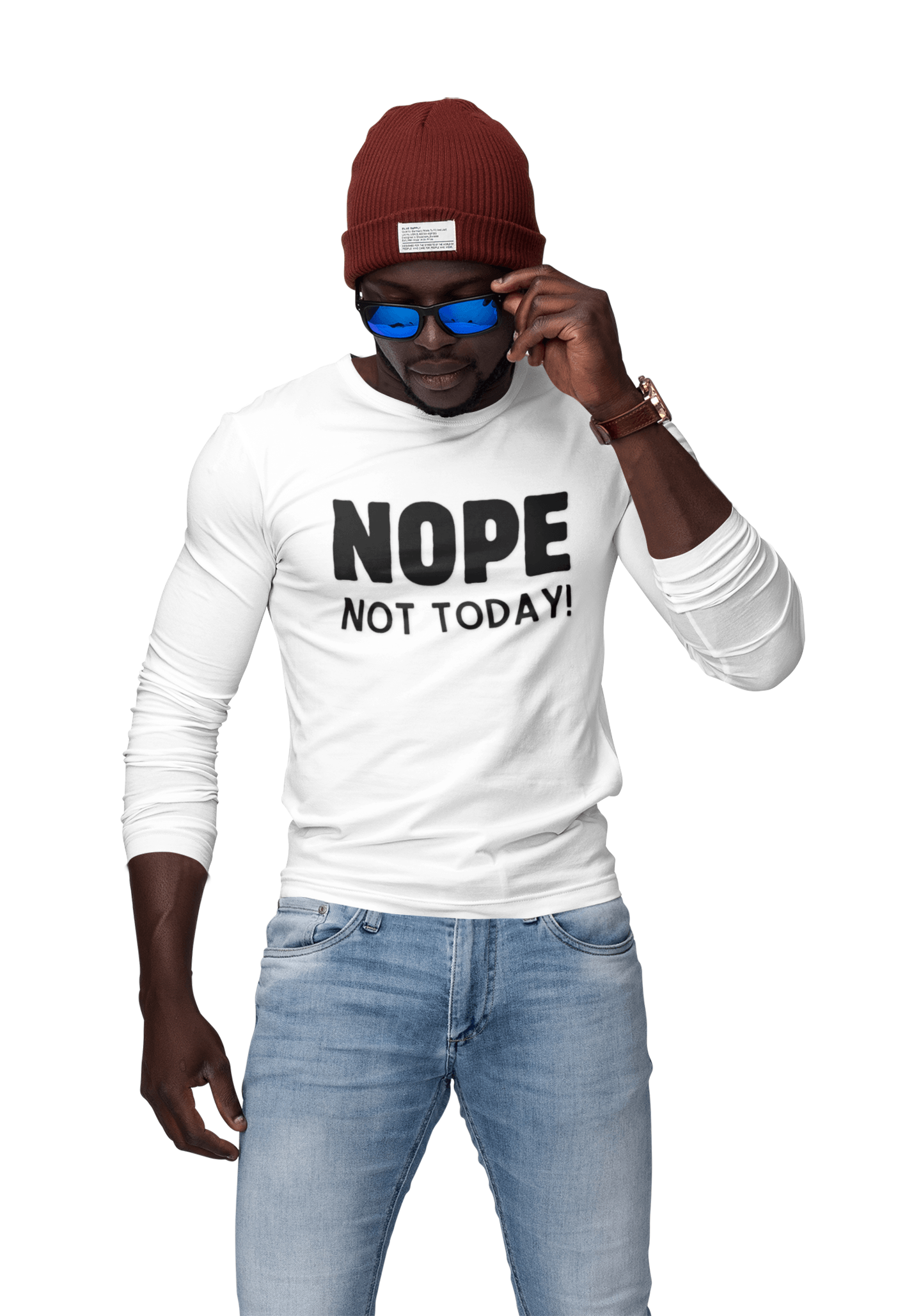 NOPE Not Today - Unisex Jersey Long Sleeve Shirt - 🙅♀️ Embrace Your Inner Grump! 🙅♂️ - Whippie's