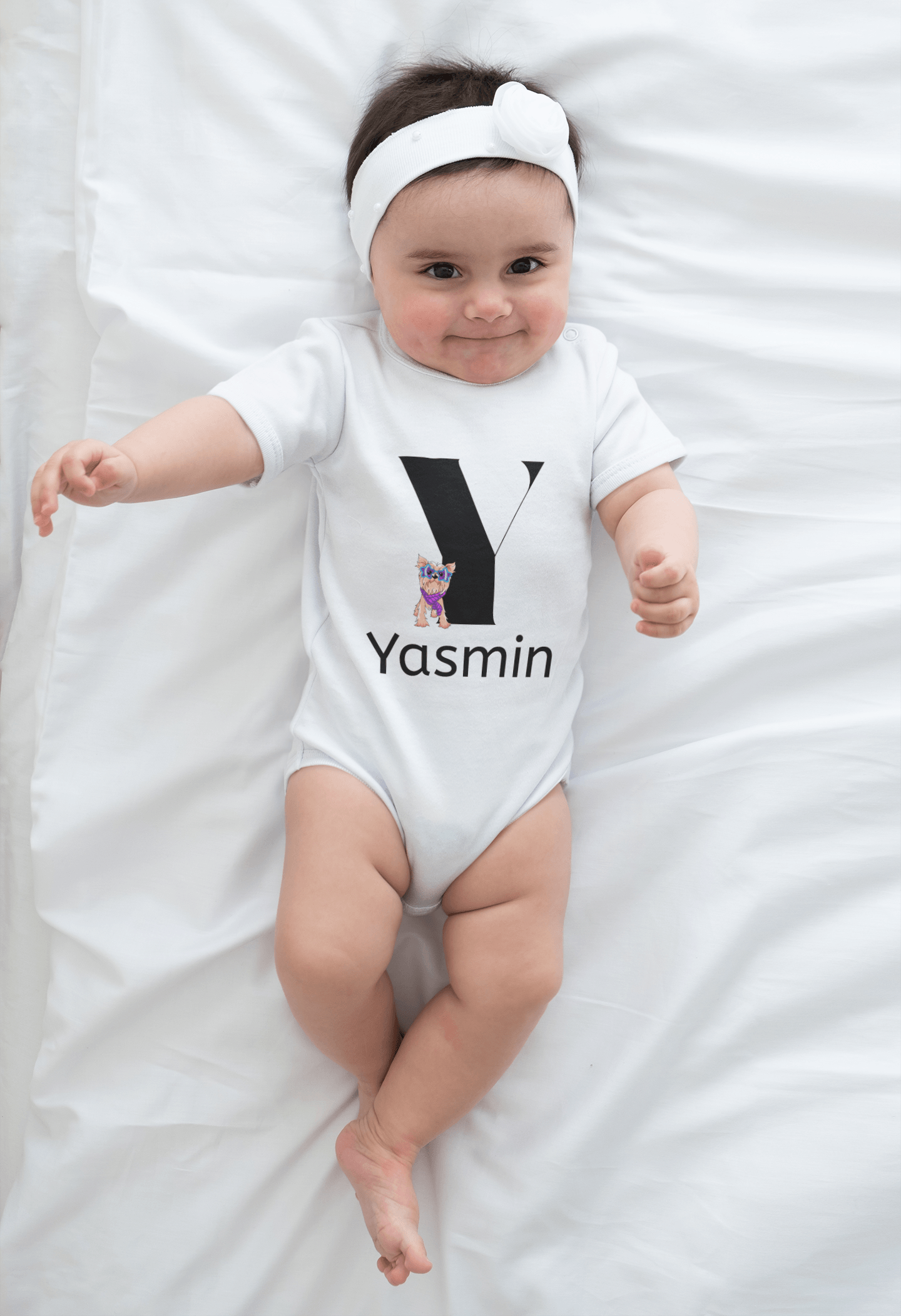 Alphabet Adventures: Letter Y - Yappy Yorkie Baby Onesie - Personalizable - Whippie's