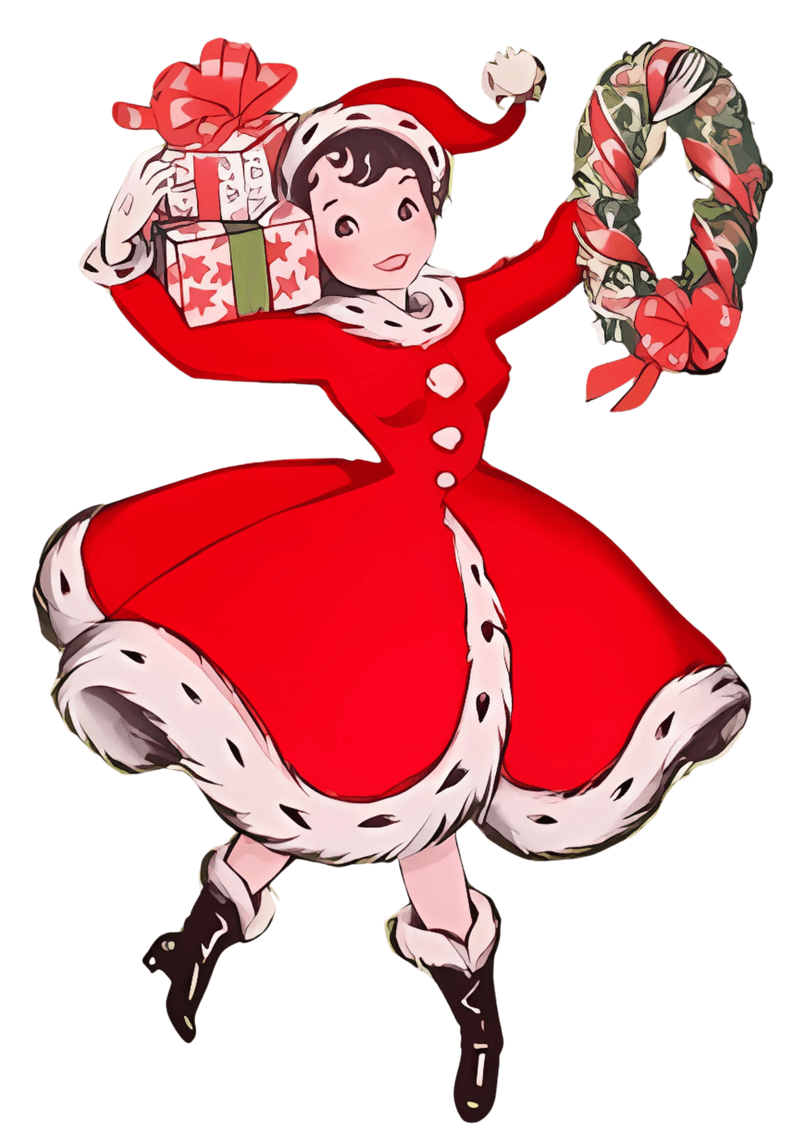 Retro Woman with Wreath - Women's Softstyle Tee - Whippie's