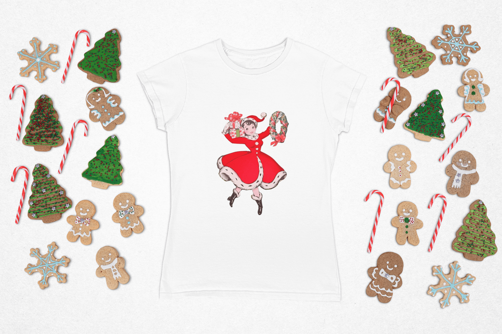 Retro Woman with Wreath - Women's Softstyle Tee - Whippie's