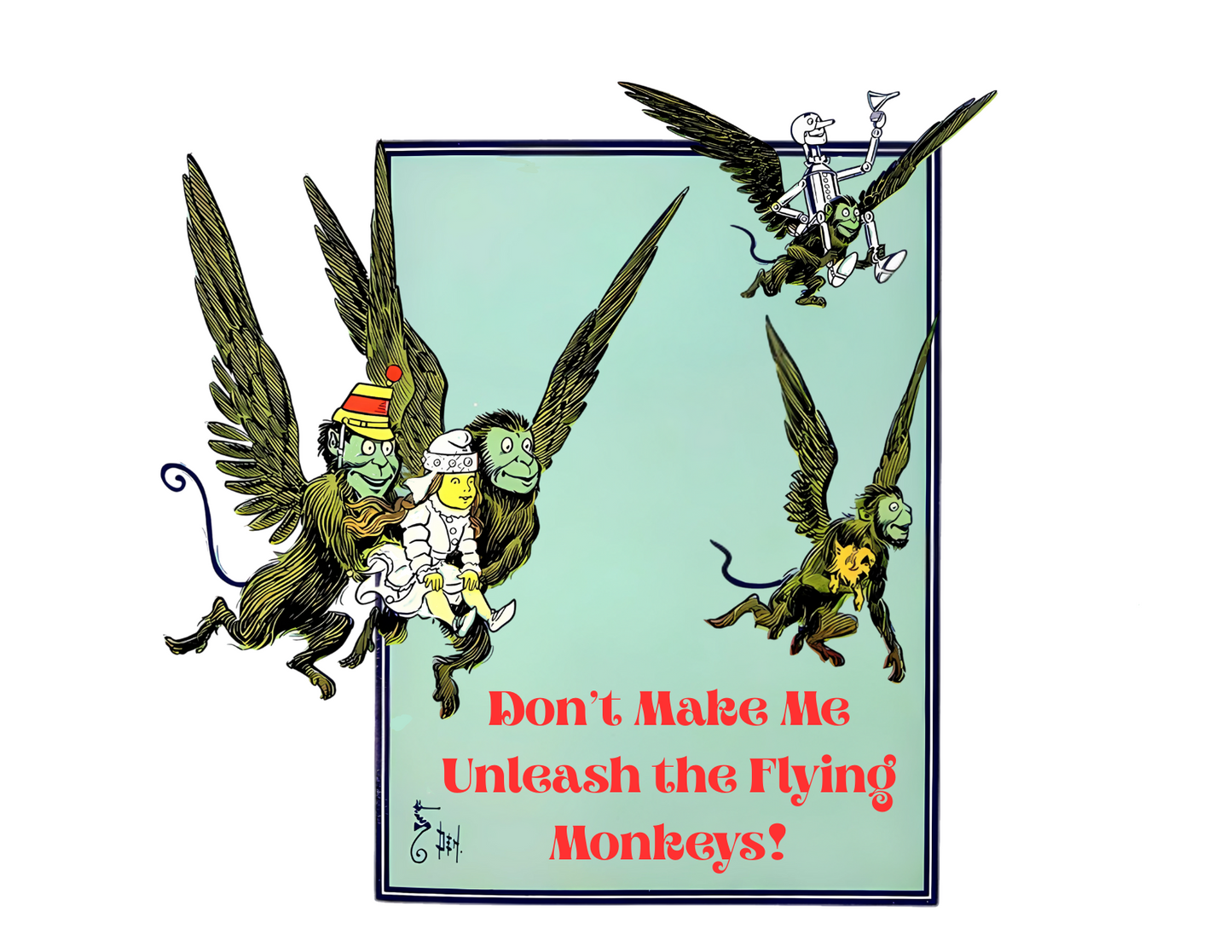 Wizard of Oz Don't Make Me Unleash the Flying Monkeys - V-neck Tee - Whippie's