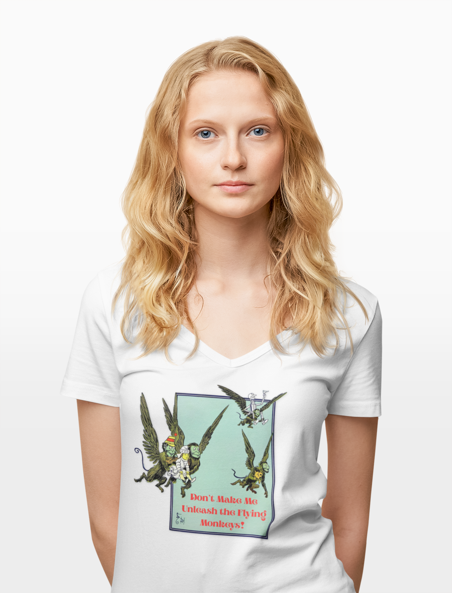 Wizard of Oz Don't Make Me Unleash the Flying Monkeys - V-neck Tee - Whippie's