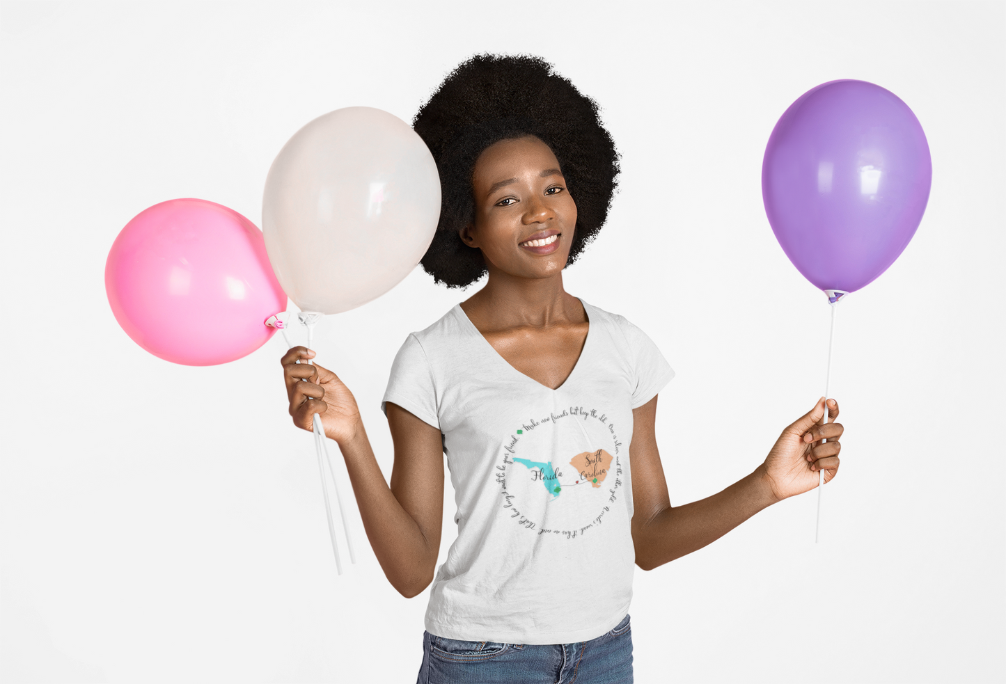 Girl Scout Friendship Moving to New State V-Neck T-shirt - Personalizable - Whippie's