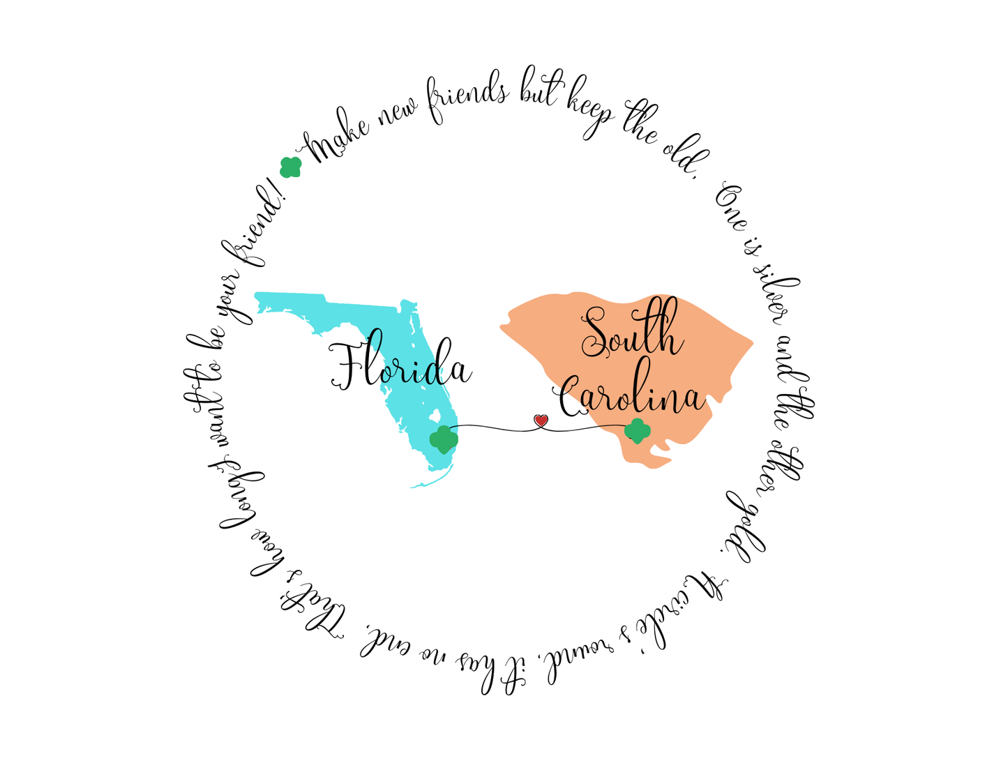Girl Scout Friendship Moving to New State - Youth T-shirt - Personalizable - Whippie's