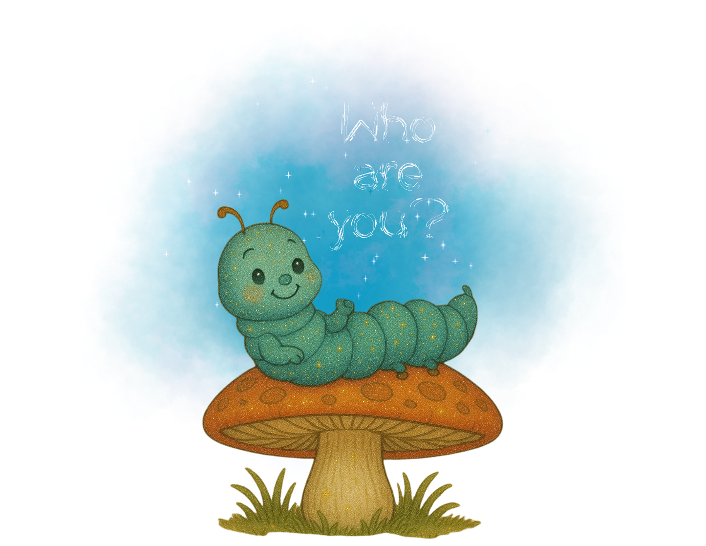 ✨ Who Are You? Cute Sparkly Caterpillar Baby Tee ✨ - Whippie's