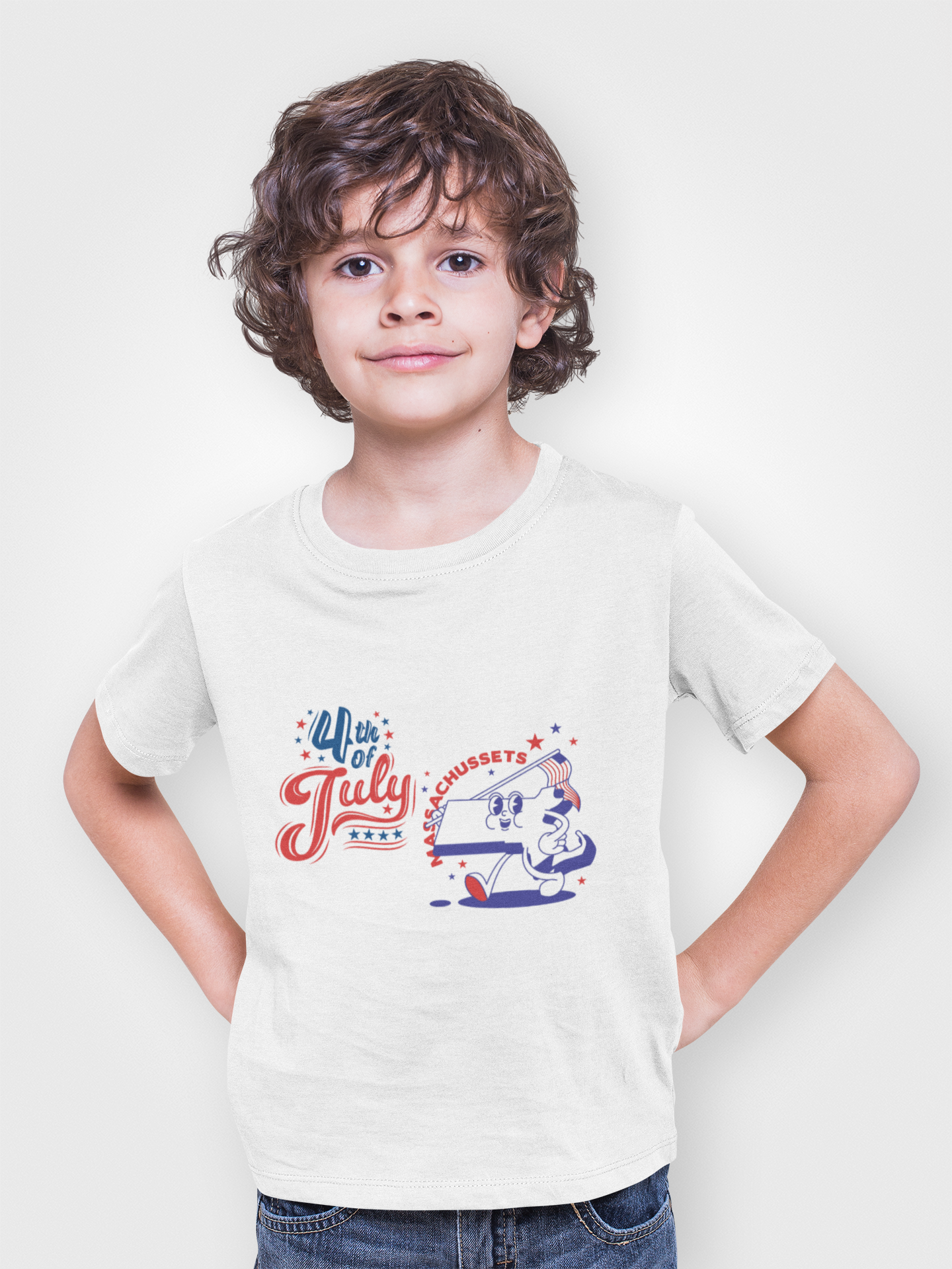 State Flag Pride - 4th of July Youth Tee - Personalizable - Whippie's