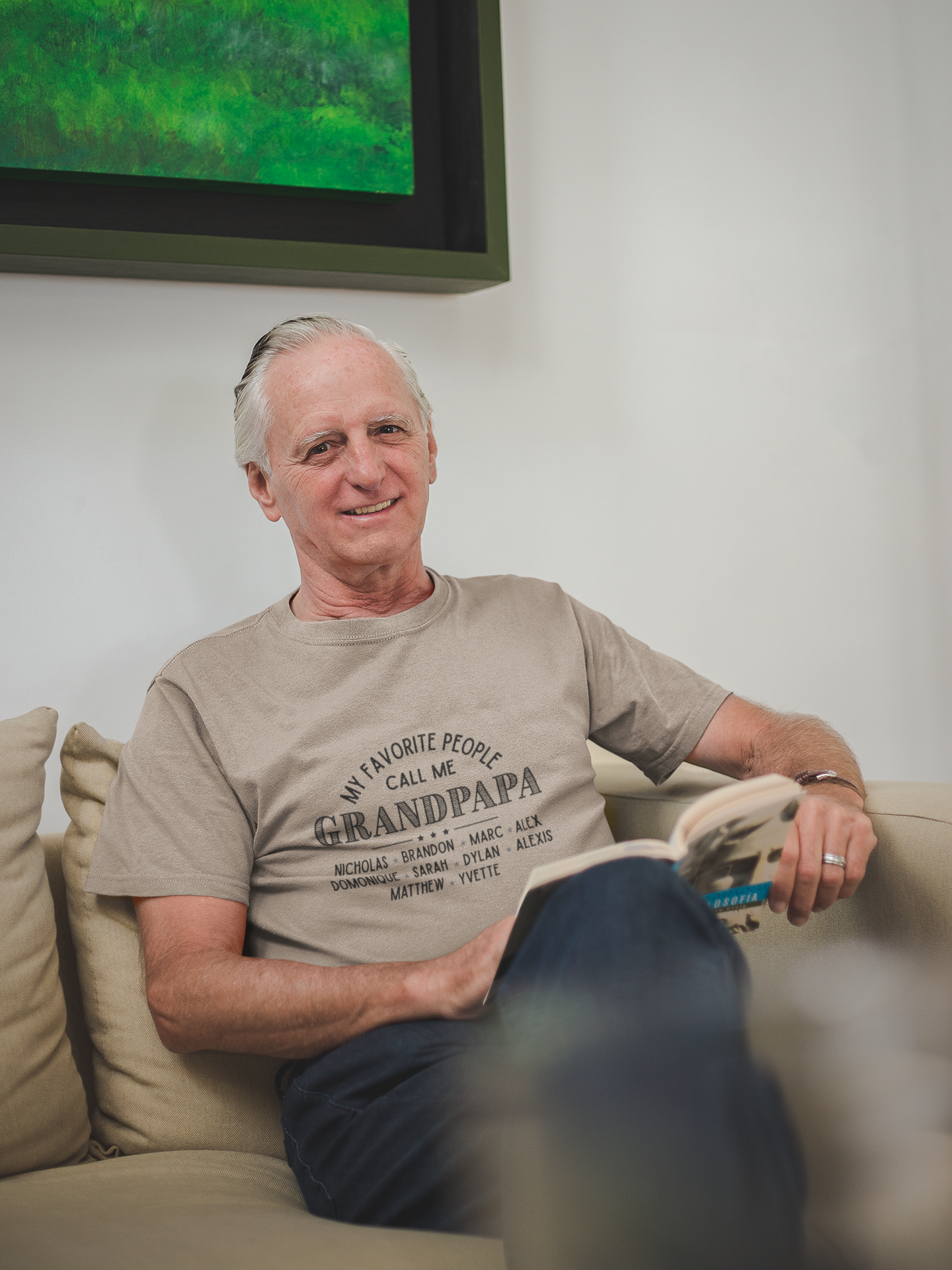 My Favorite People Call Me Grandpa - Personalized Unisex Jersey Tee