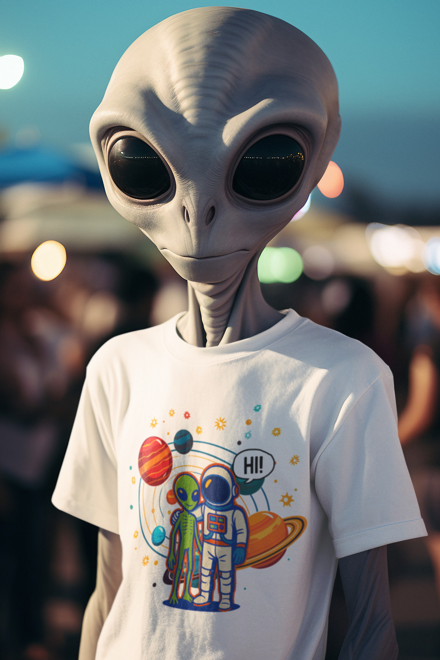 Greetings from Outerspace: Friendly Alien & Astronaut Youth Tee