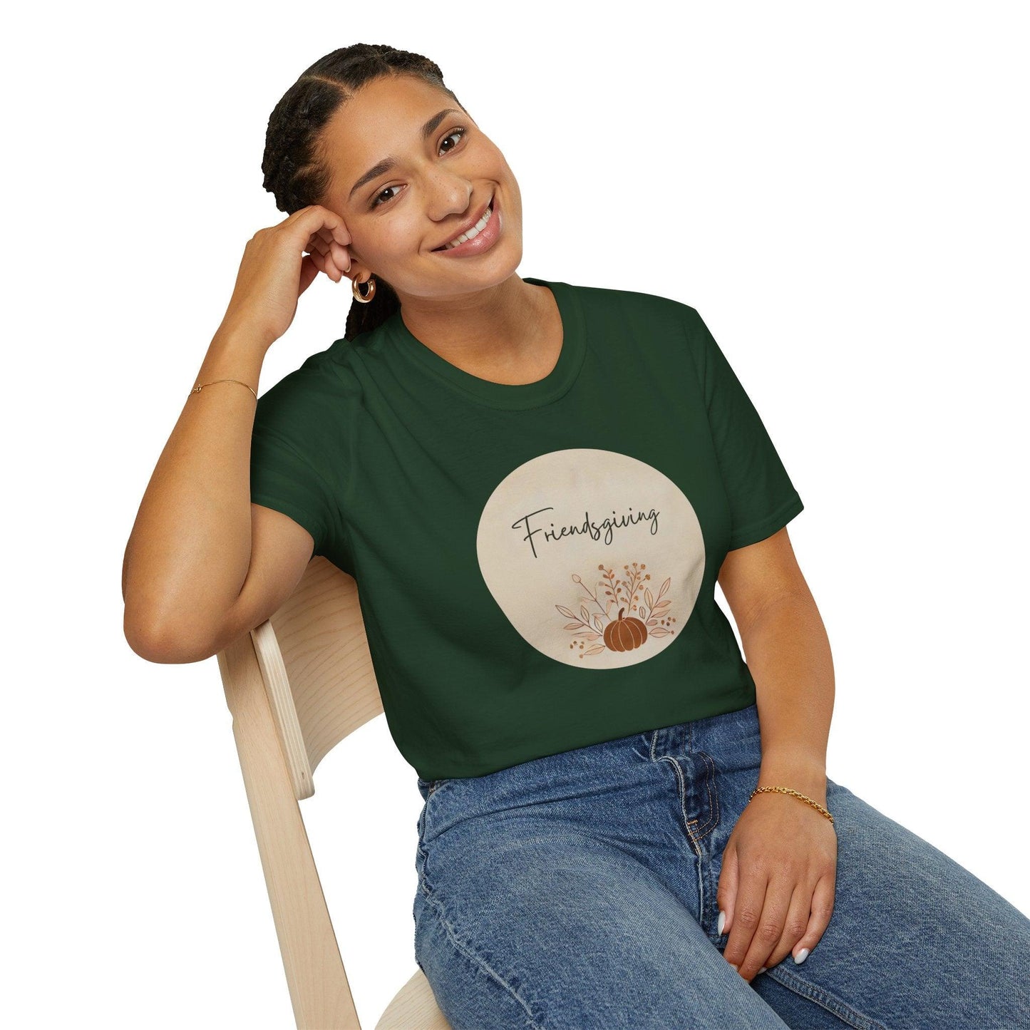 Friendsgiving Vibes - Gather & Give Thanks! 🍂🍁 - Unisex T-Shirt - Whippie's