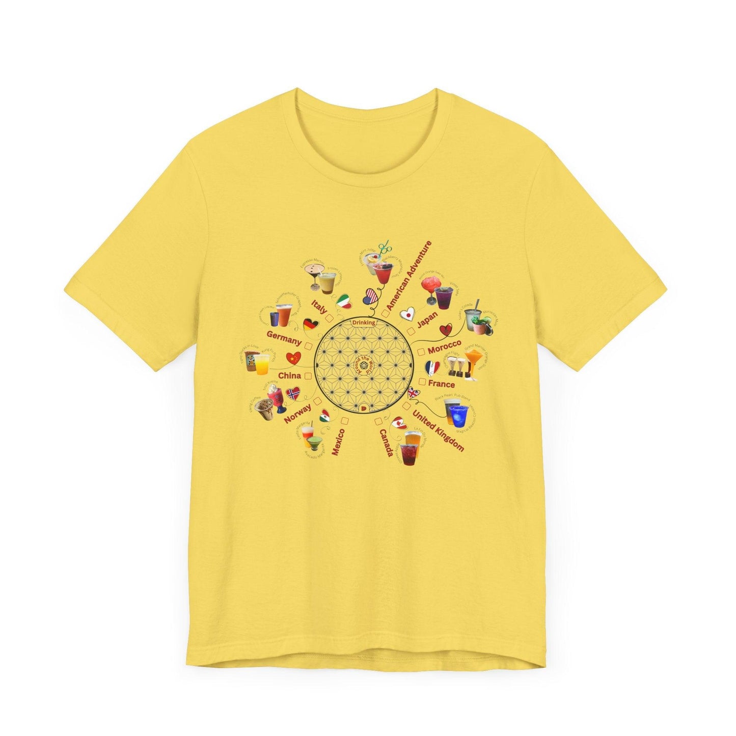 Drinking Around the World Check-Off Unisex Tee - Whippie's