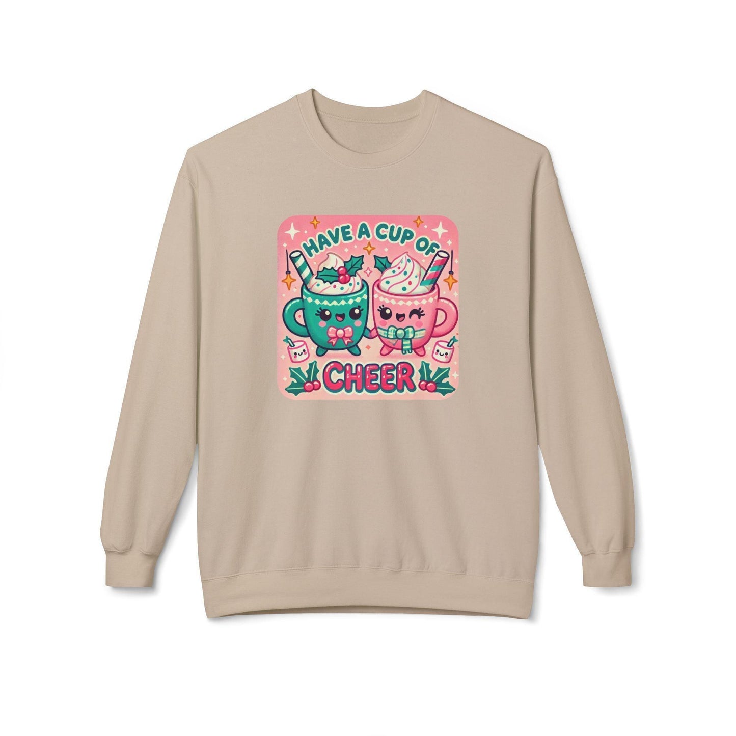 ☕ Have a Cup of Cheer! 😊 Unisex Fleece Sweatshirt ✨ - Whippie's