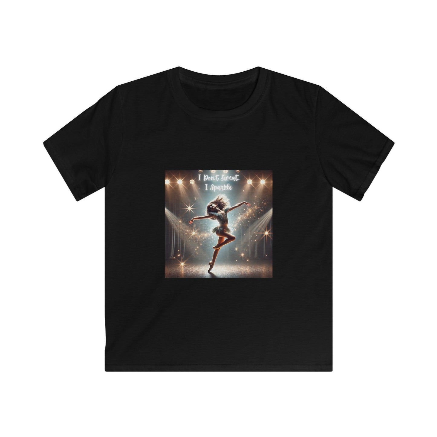 I Don’t Sweat, I Sparkle: Brunette Dancer Youth T-Shirt - Whippie's