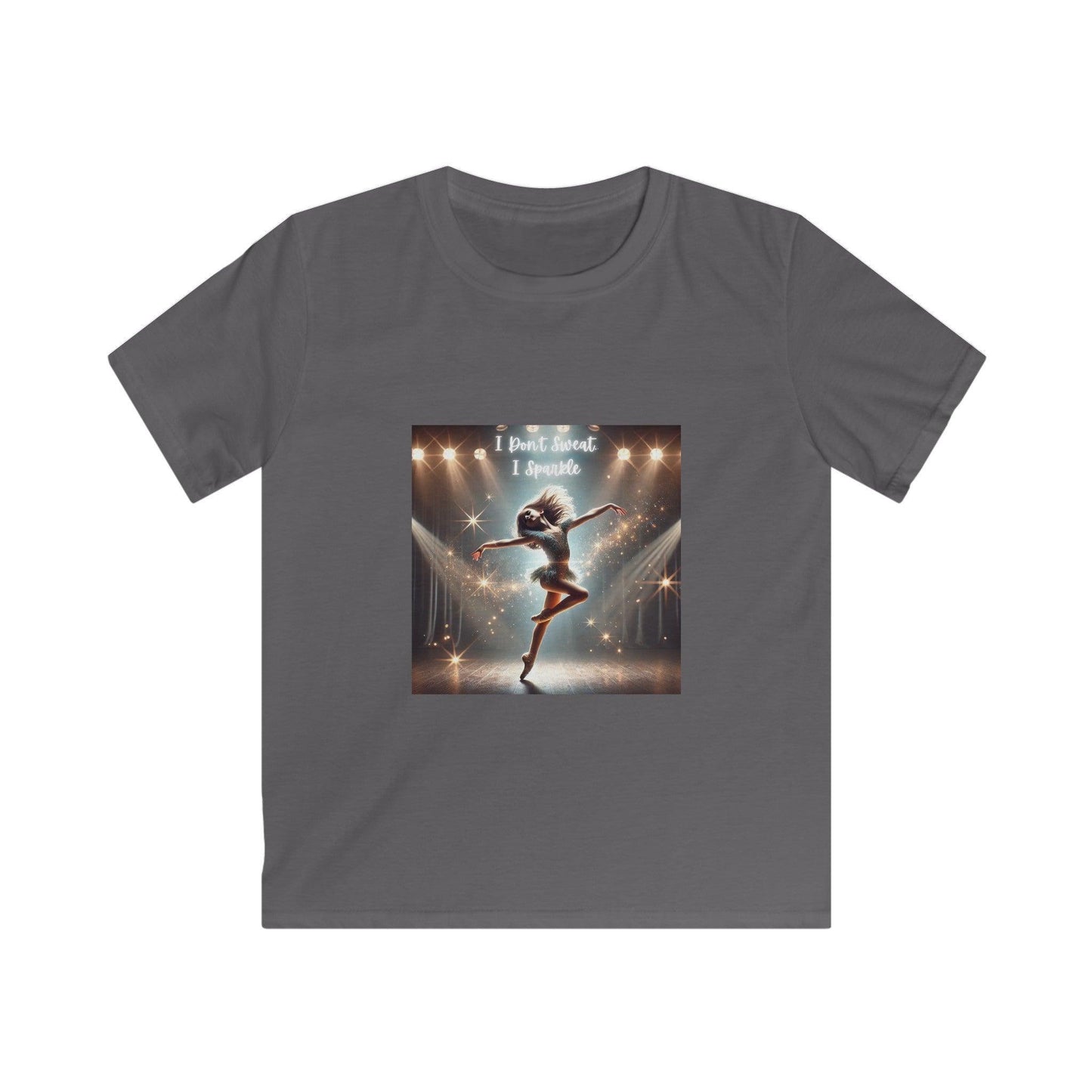 I Don’t Sweat, I Sparkle: Brunette Dancer Youth T-Shirt - Whippie's