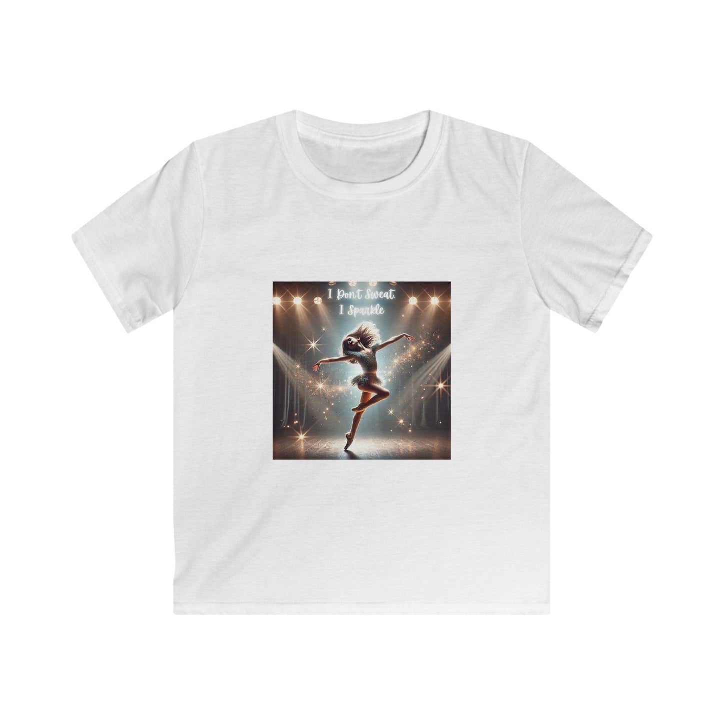 I Don’t Sweat, I Sparkle: Brunette Dancer Youth T-Shirt - Whippie's