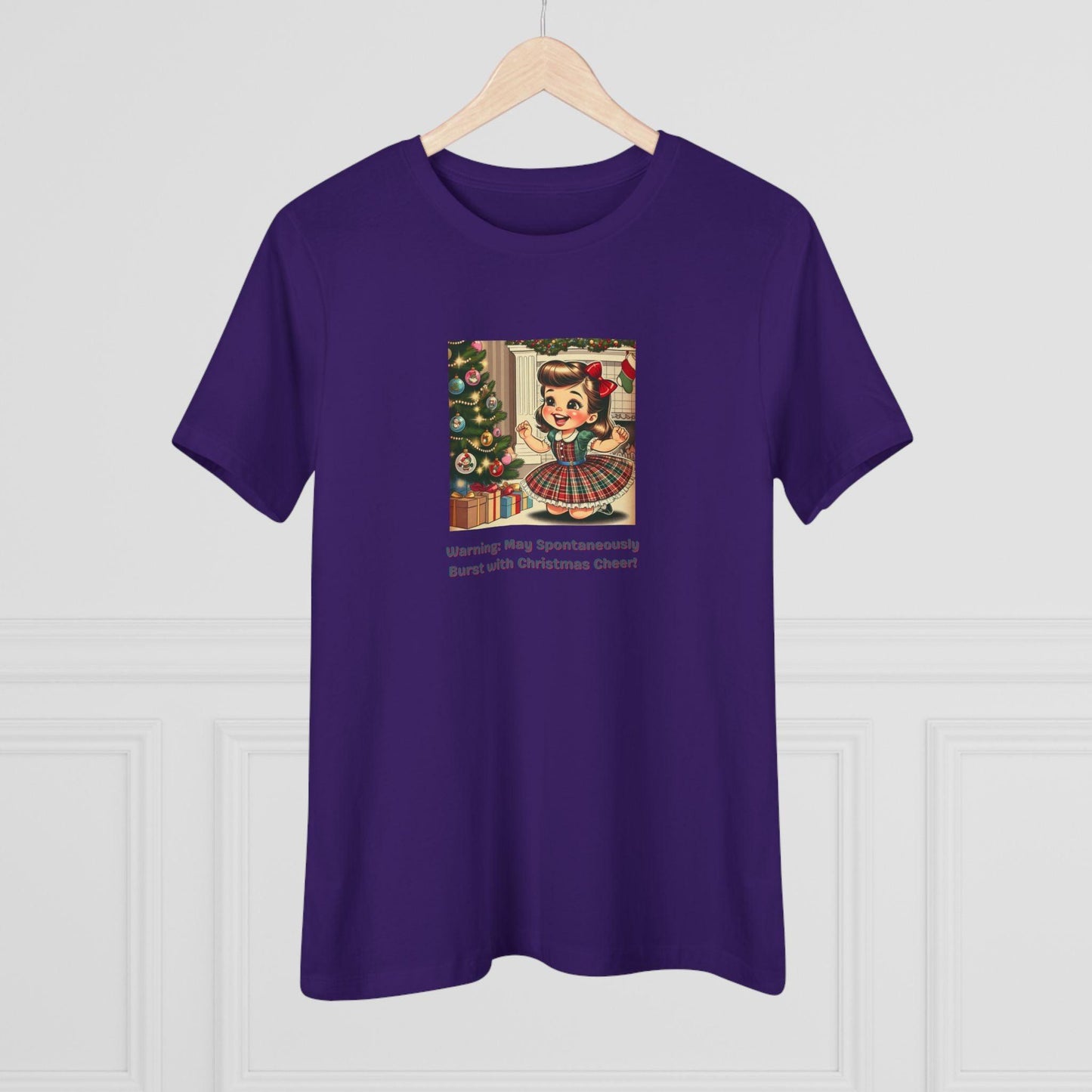 Warning: May Spontaneously Burst with Christmas Cheer! - Women's Softstyle Tee - Whippie's