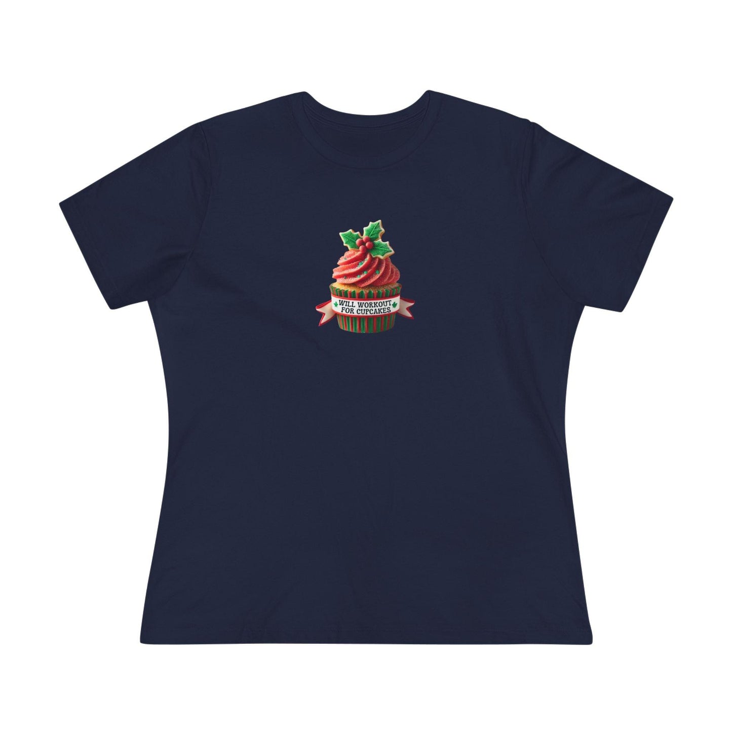 Will Workout for Cupcakes - Christmas Edition - Fuel Your Fitness! 🧁💪🎄 - Women's Softstyle Tee - Whippie's