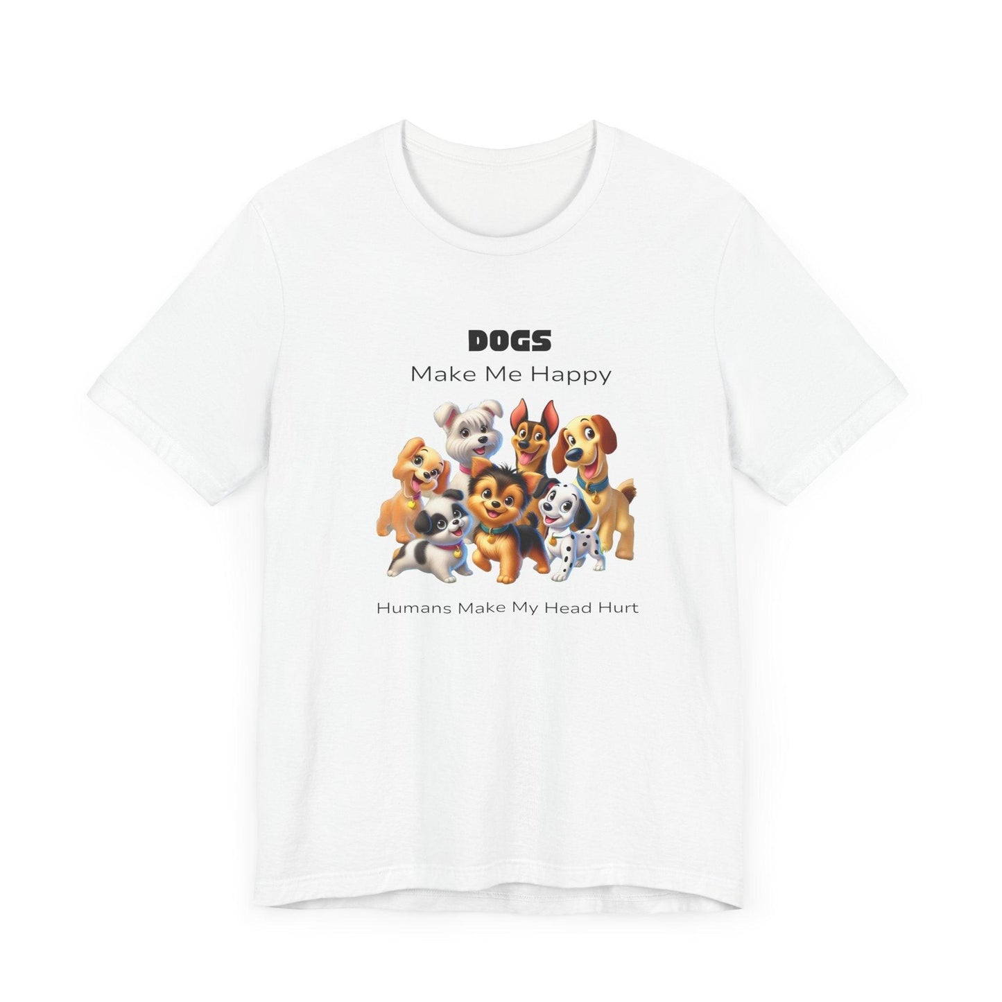 🐶 Dogs Make Me Happy 😊 Unisex Jersey Tee ✨ Pawsitive vibes only! 🐾 - Whippie's