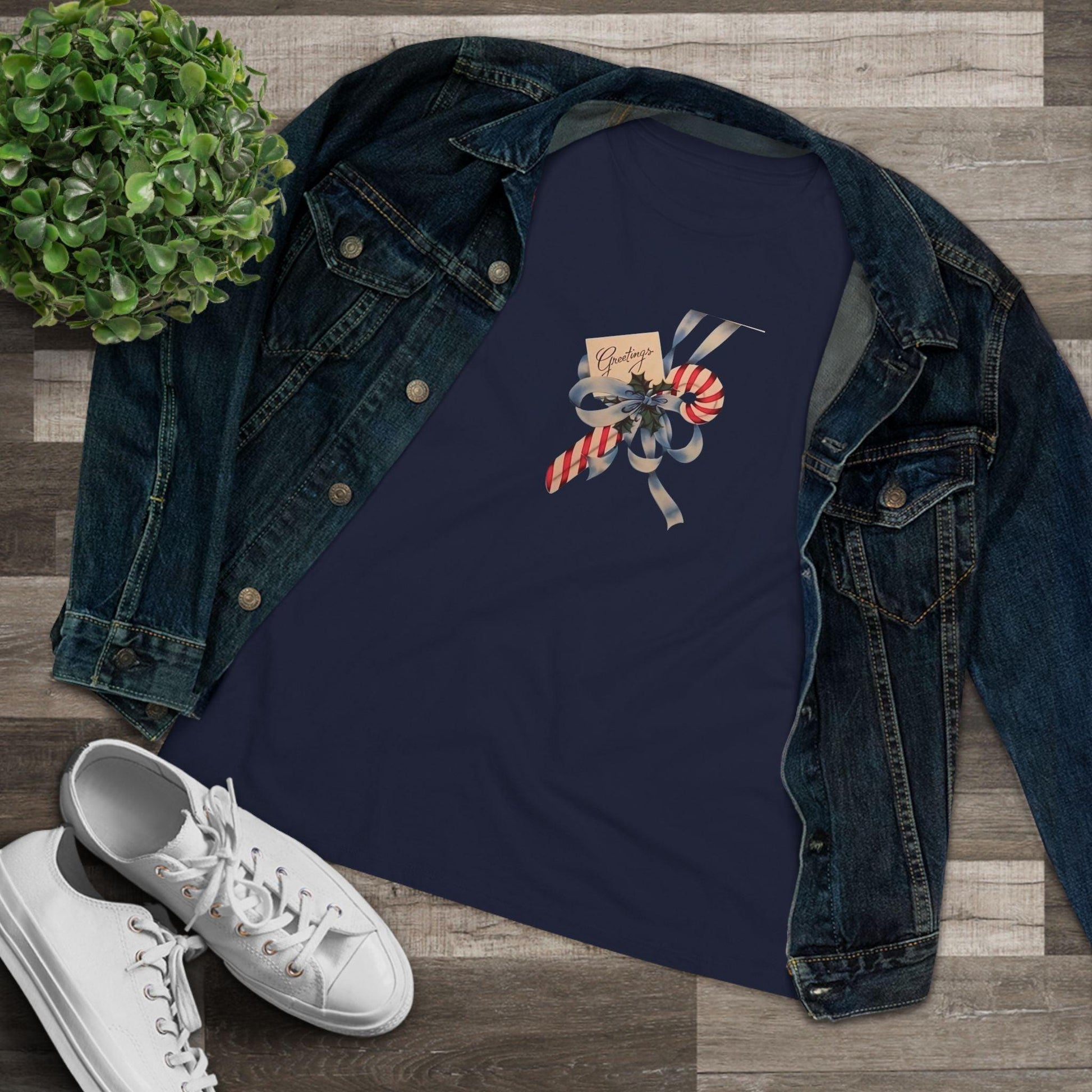 Candy Cane Greetings - Women's Softstyle Tee - Whippie's