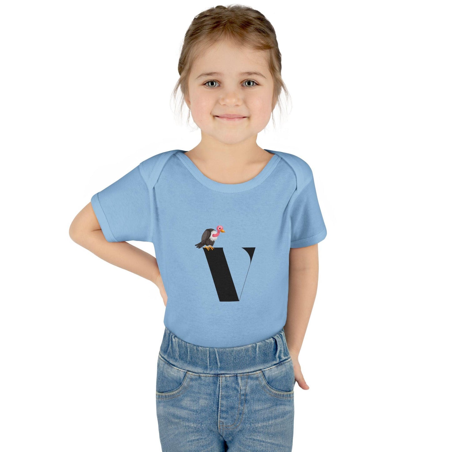 Alphabet Adventures: Letter V - Vivacious Vulture Baby Onesie V is for Vivacious Vulture! - Whippie's