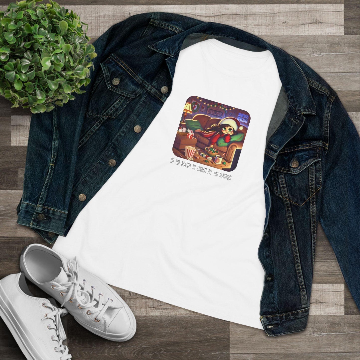 🎅🍿 'Tis the Season to Binge All the Classics! 🎄🎁 - Women's Softstyle Tee - Whippie's