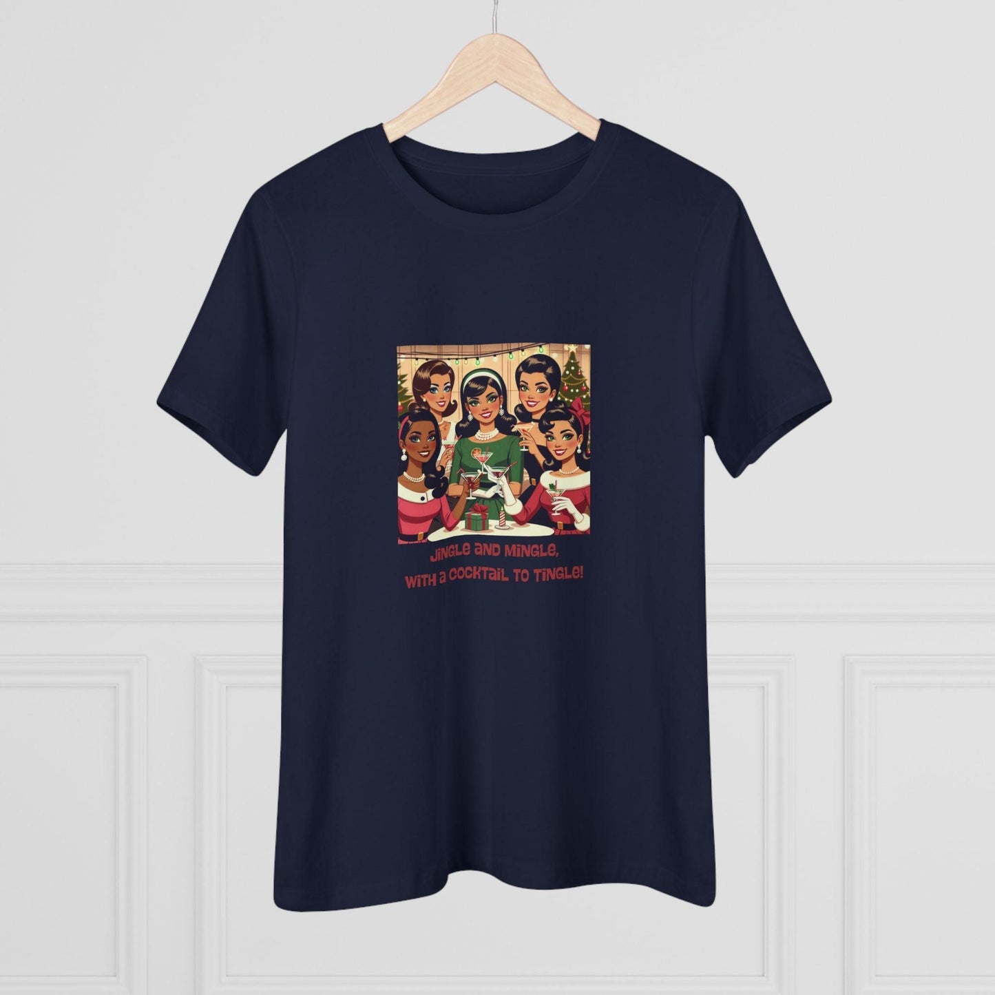 Holiday Friends Sipping Cocktails - Women's Softstyle Tee - Whippie's