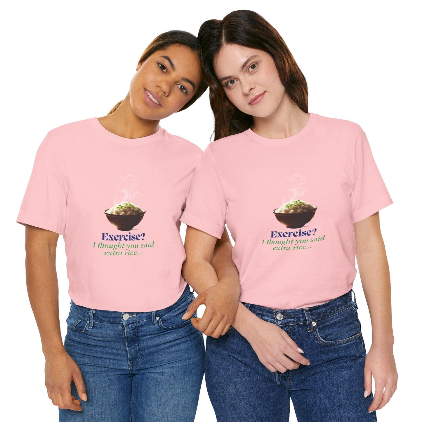 "Exercise? I Thought You Said Extra Rice!" Unisex Jersey Tee - 🍚 Fuel Your Body and Your Humor! 🍚 - Whippie's