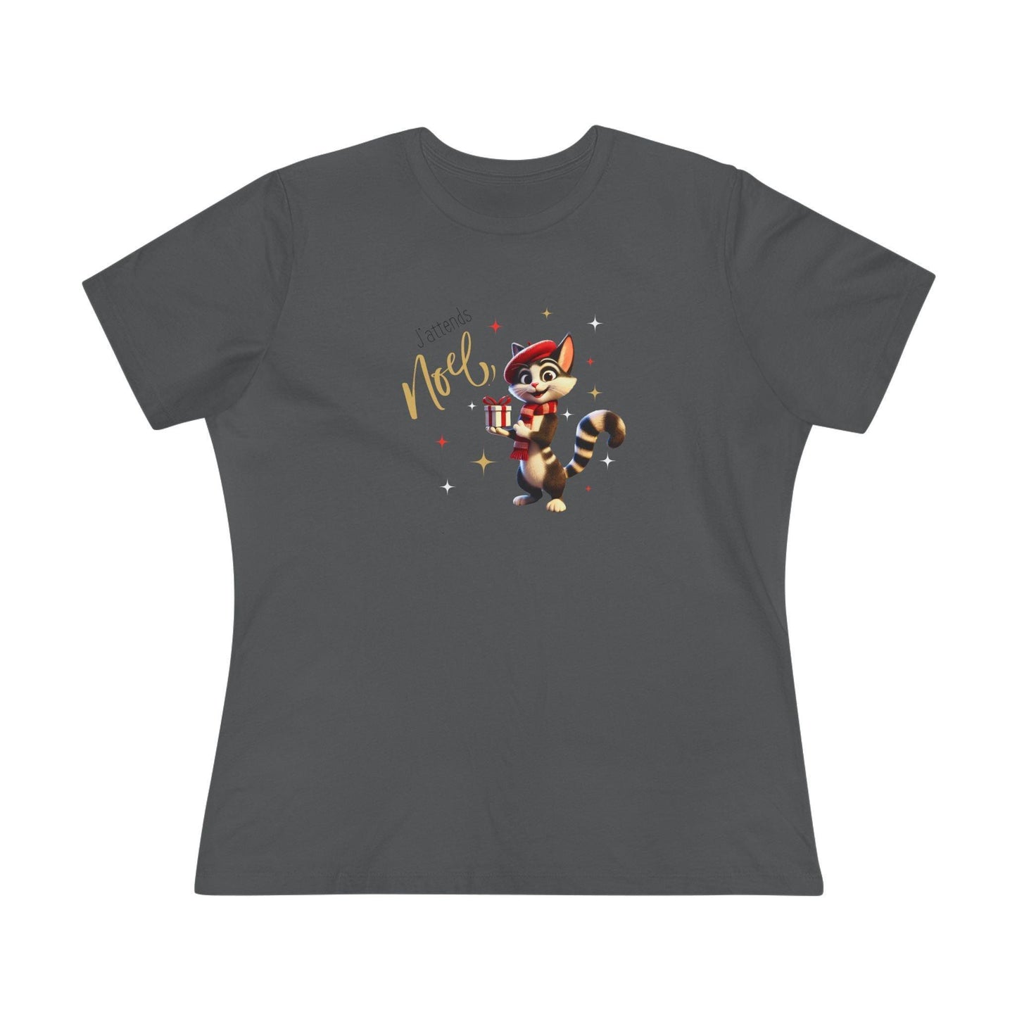 J'attends Noël 🐈⬛ Women's Tee 🎄 A purr-fectly Parisian Christmas! - Whippie's
