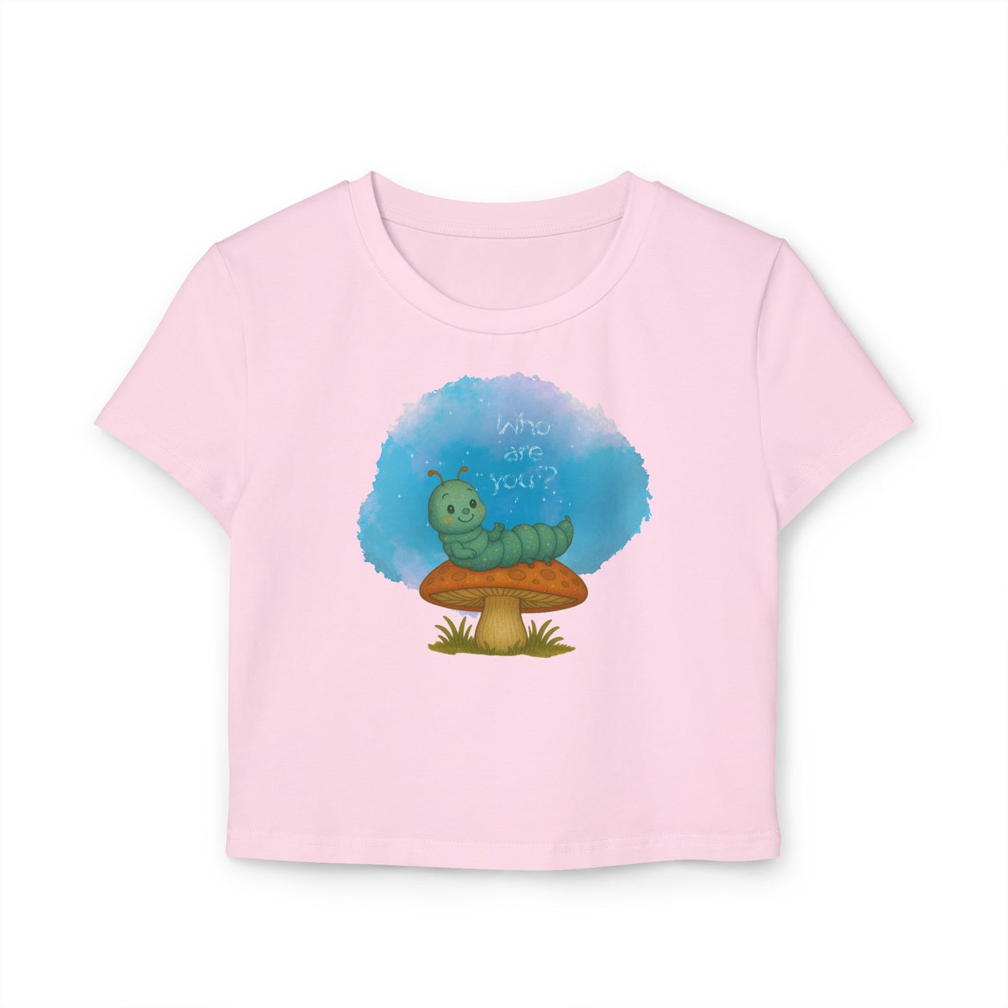 ✨ Who Are You? Cute Sparkly Caterpillar Baby Tee ✨ - Whippie's