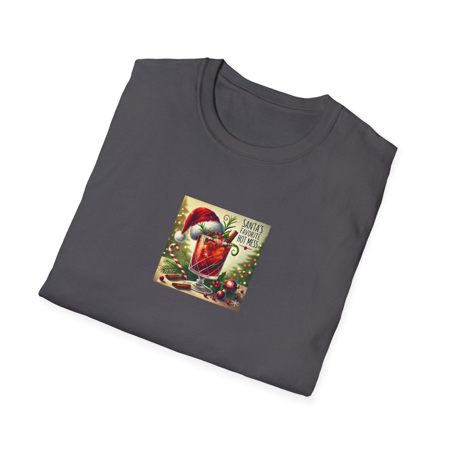 Santa's Favorite Hot Mess 🎅🎄🍹 - Unisex Softstyle T-shirt - Whippie's