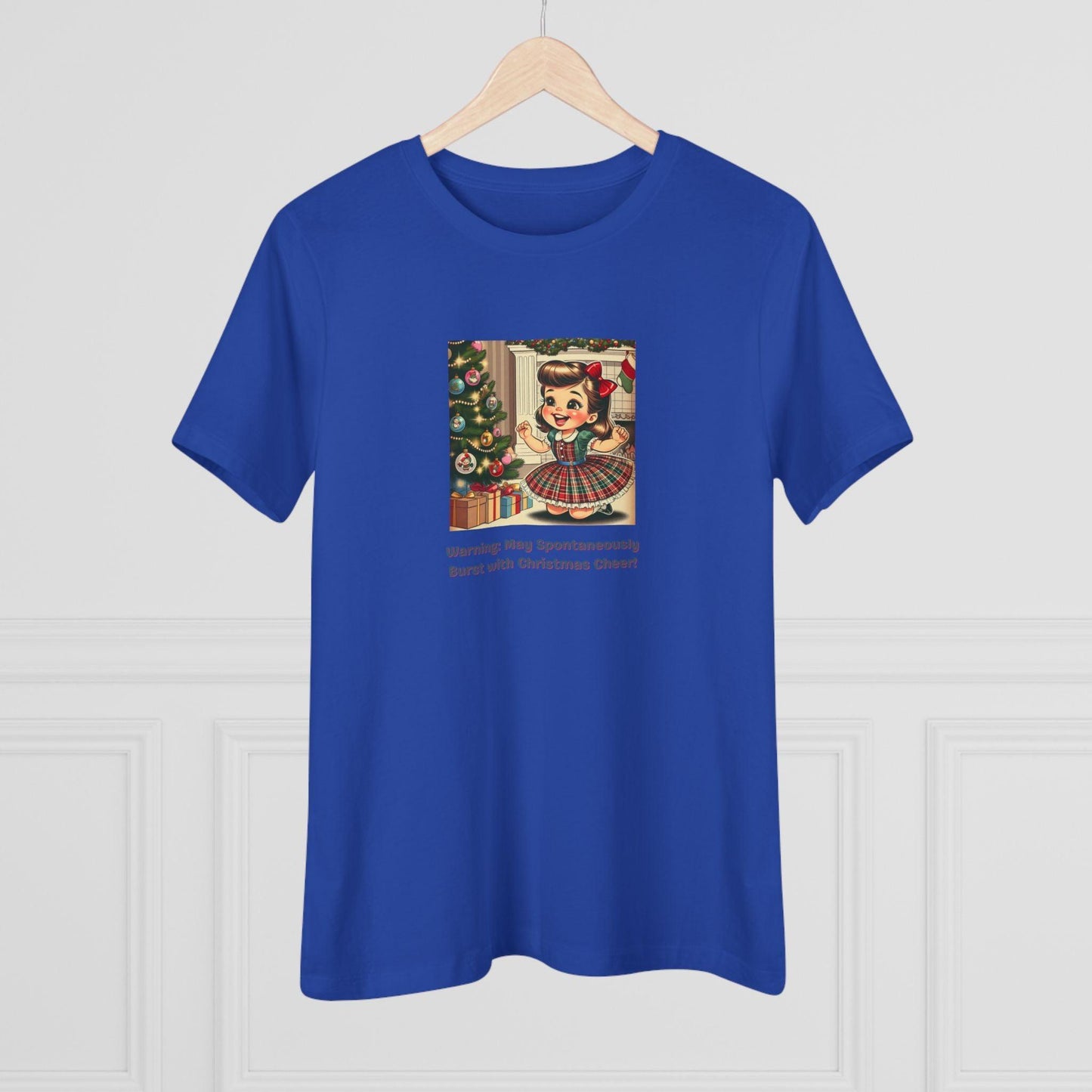 Warning: May Spontaneously Burst with Christmas Cheer! - Women's Softstyle Tee - Whippie's